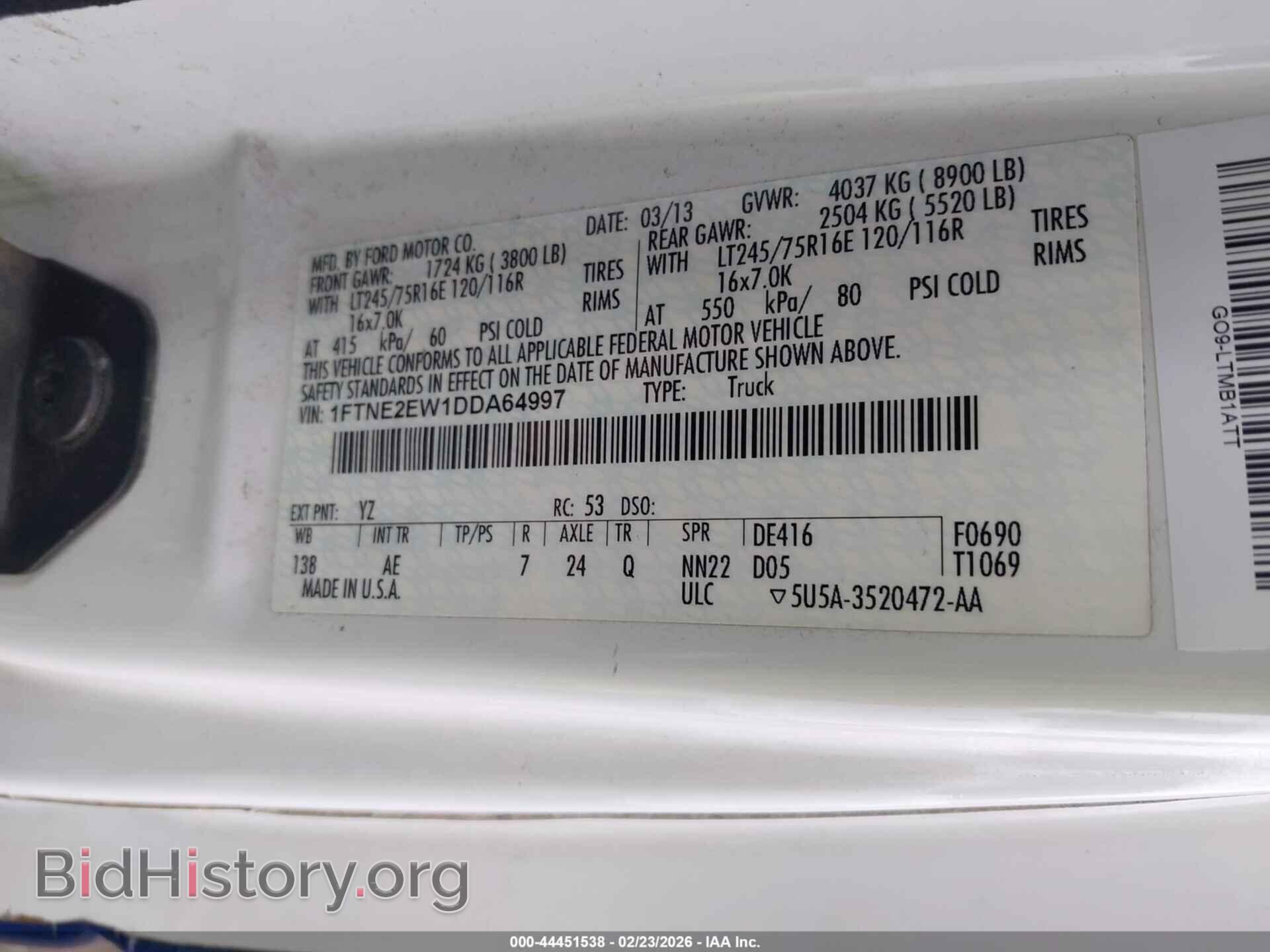 2013 FORD E-250 - VIN: 1FTNE2EW1DDA64997 - Фото 9