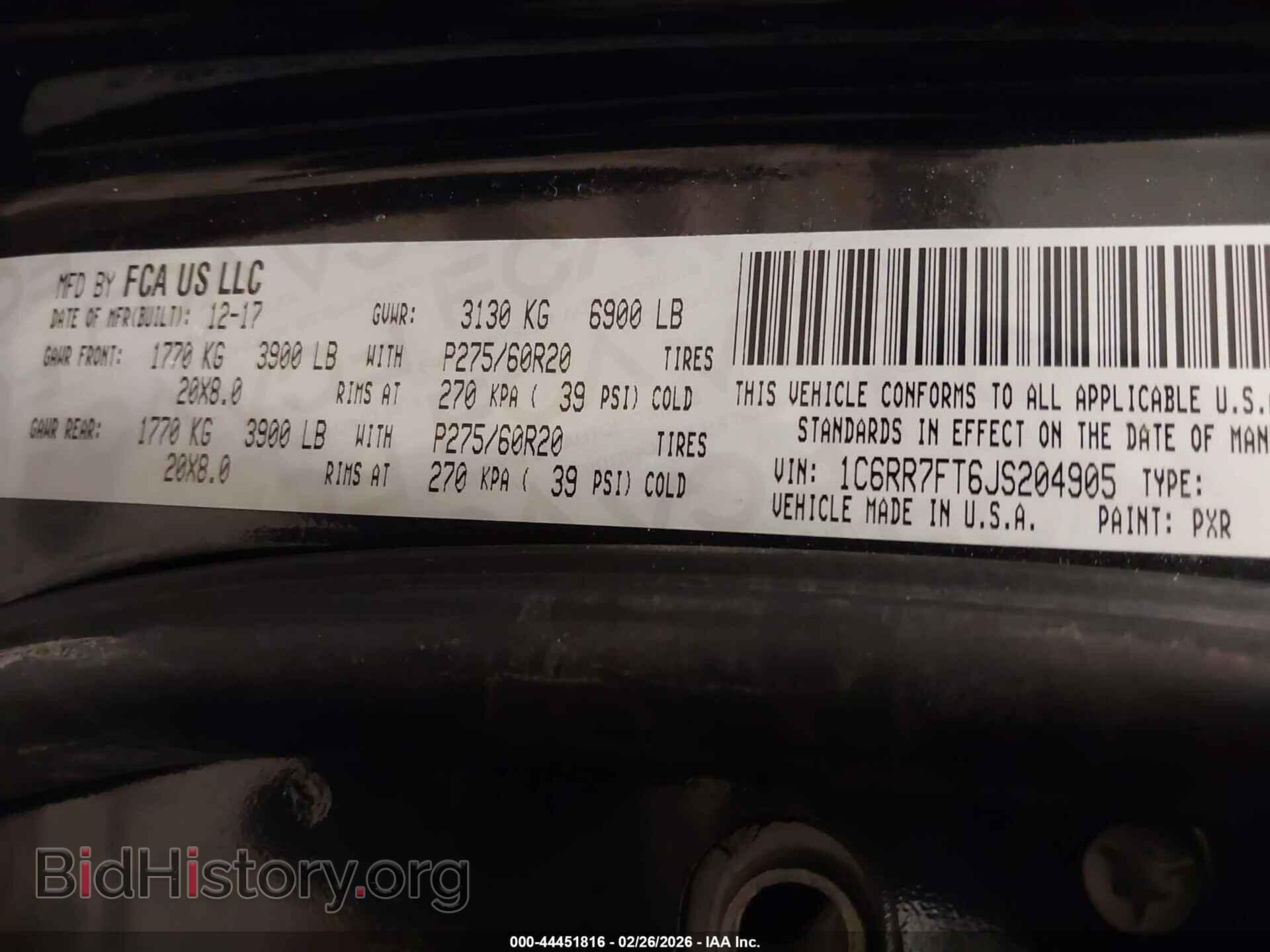 2018 RAM 1500 - VIN: 1C6RR7FT6JS204905 - Фото 9