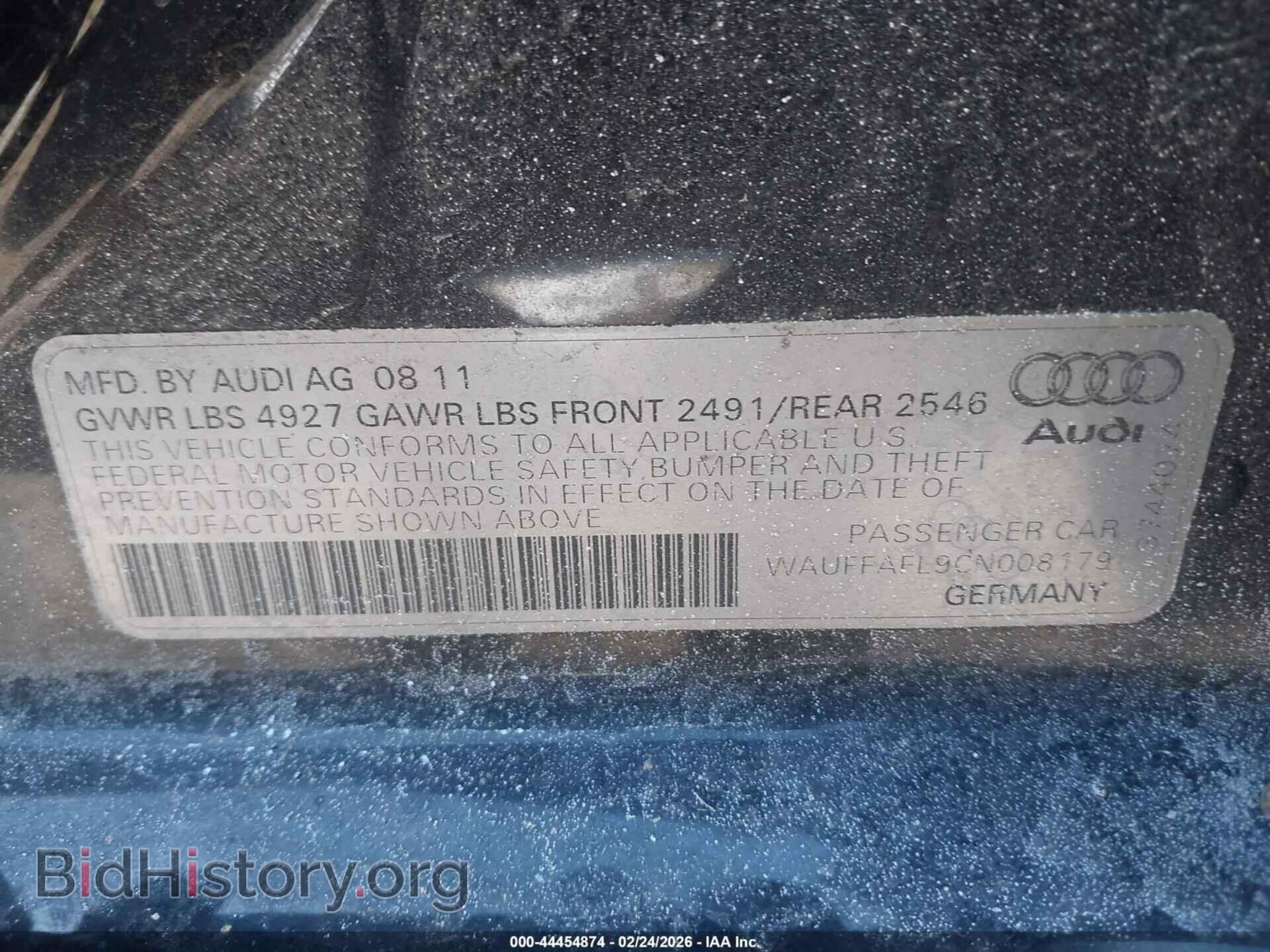 2012 AUDI A4 - VIN: WAUFFAFL9CN008179 - Фото 9