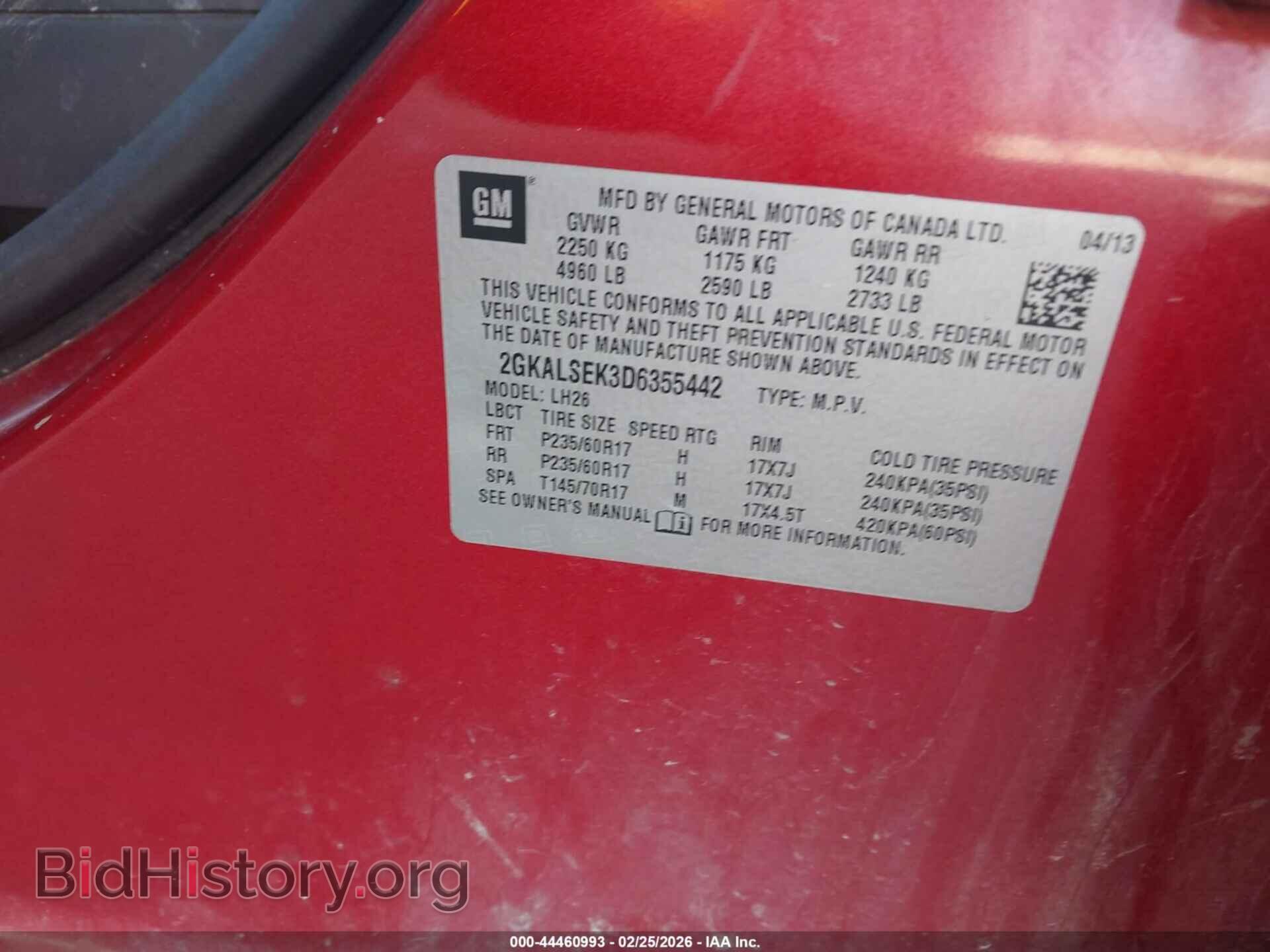 2013 GMC TERRAIN - VIN: 2GKALSEK3D6355442 - Photo 9