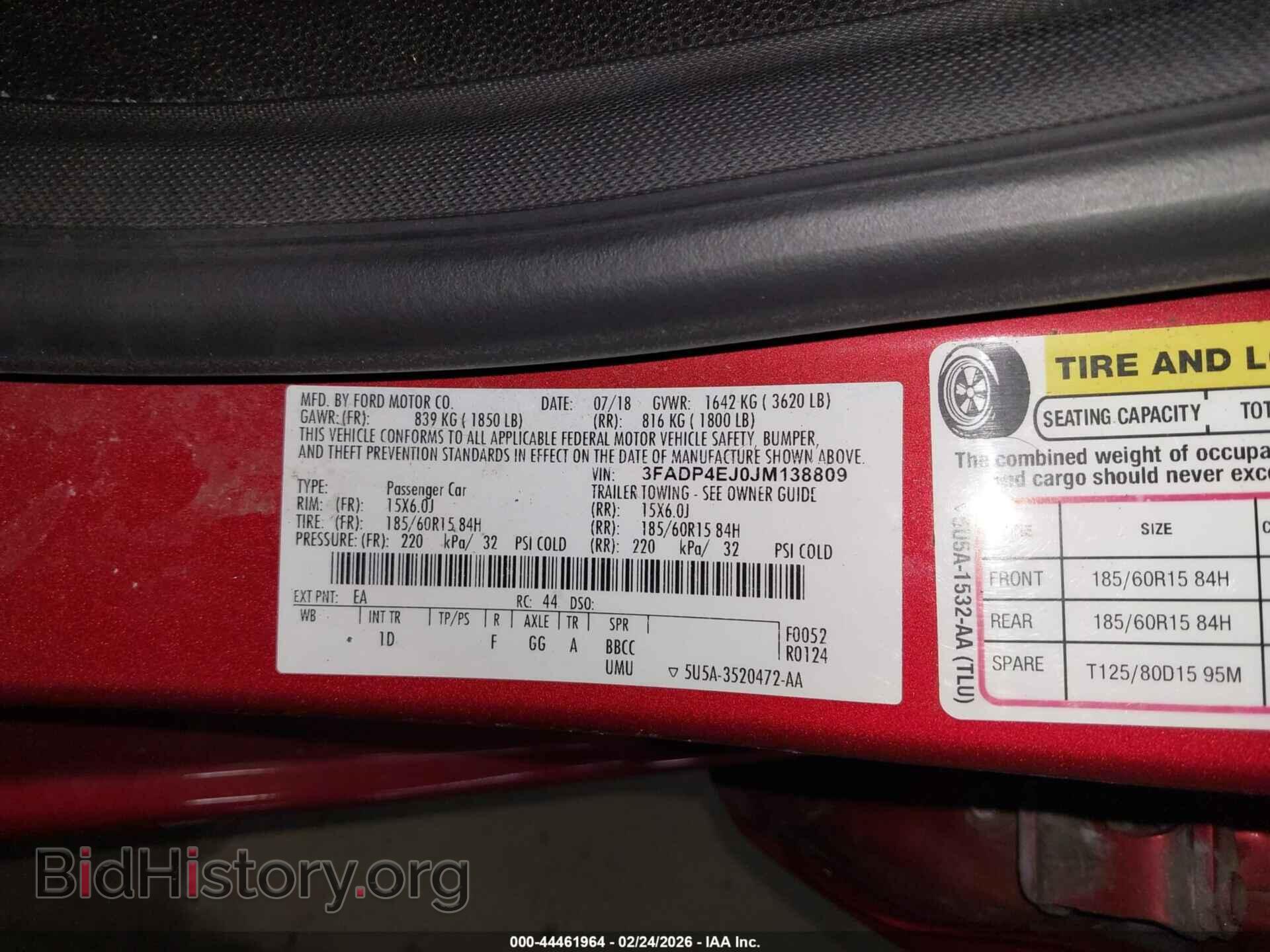 2018 FORD FIESTA - VIN: 3FADP4EJ0JM138809 - Фото 9