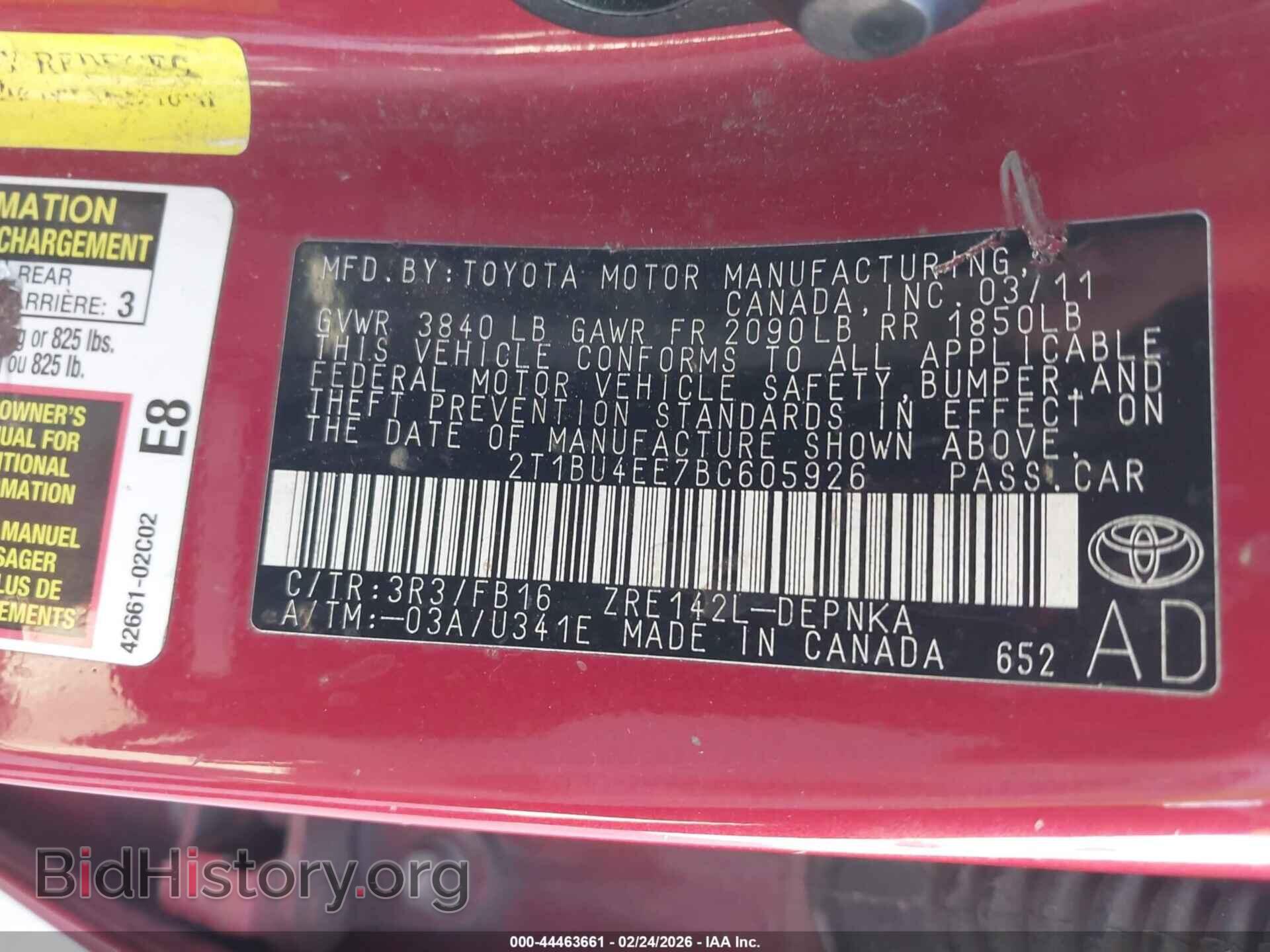 2011 TOYOTA COROLLA - VIN: 2T1BU4EE7BC605926 - Фото 9