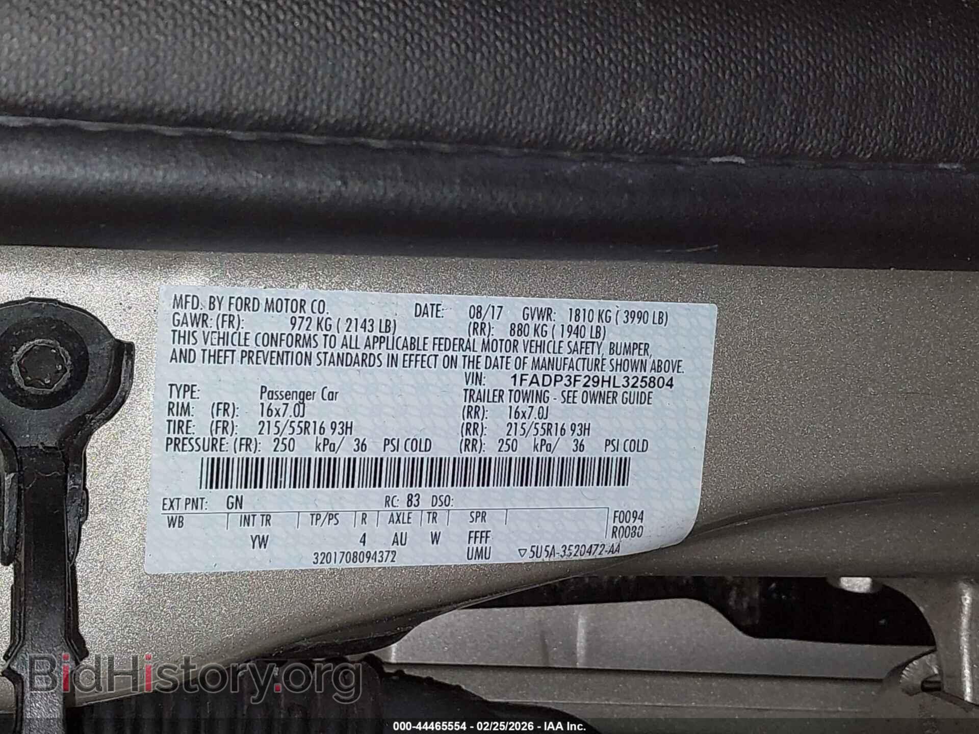 2017 FORD FOCUS - VIN: 1FADP3F29HL325804 - Фото 9