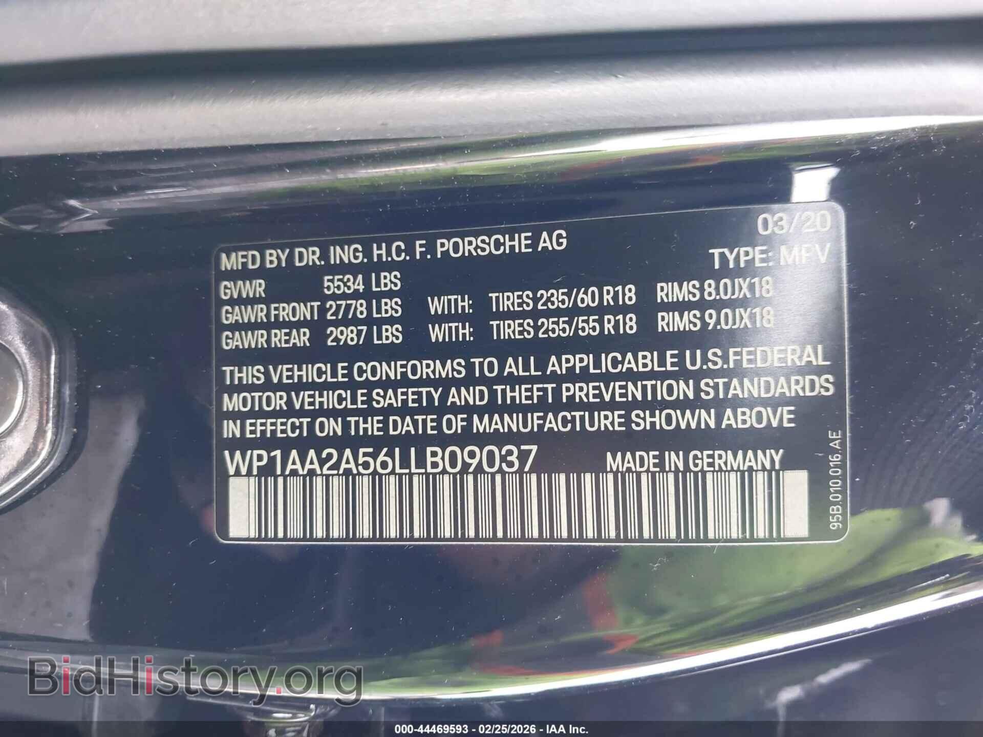 2020 PORSCHE MACAN - VIN: WP1AA2A56LLB09037 - Photo 9