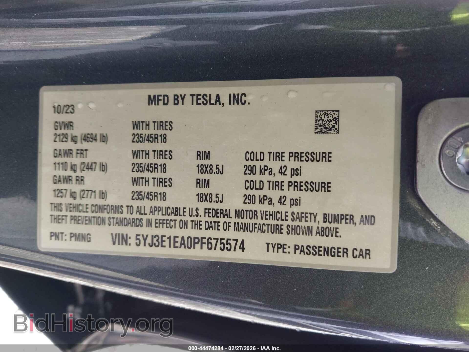 2023 TESLA MODEL 3 - VIN: 5YJ3E1EA0PF675574 - Фото 9