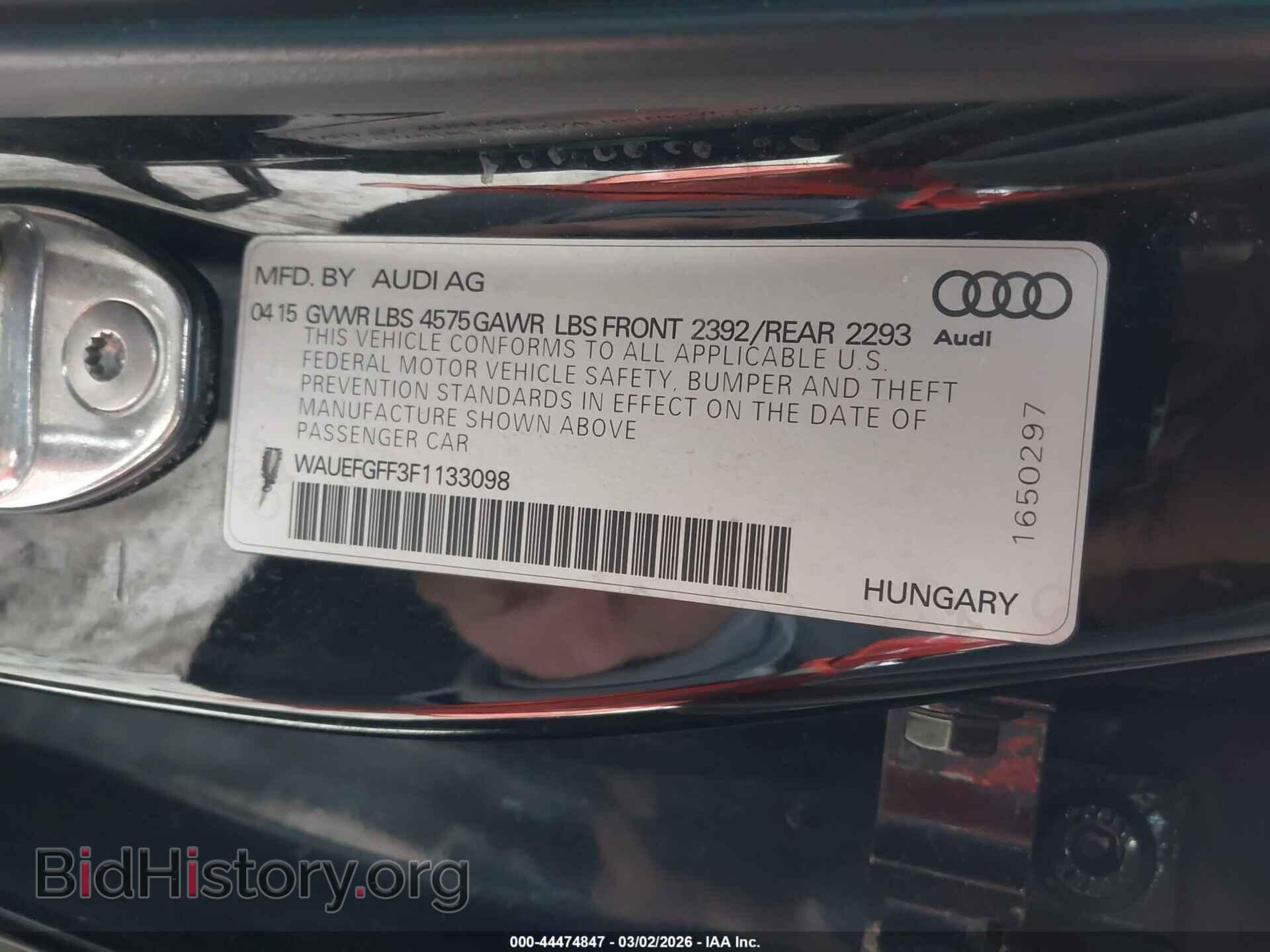 2015 AUDI A3 - VIN: WAUEFGFF3F1133098 - Фото 9