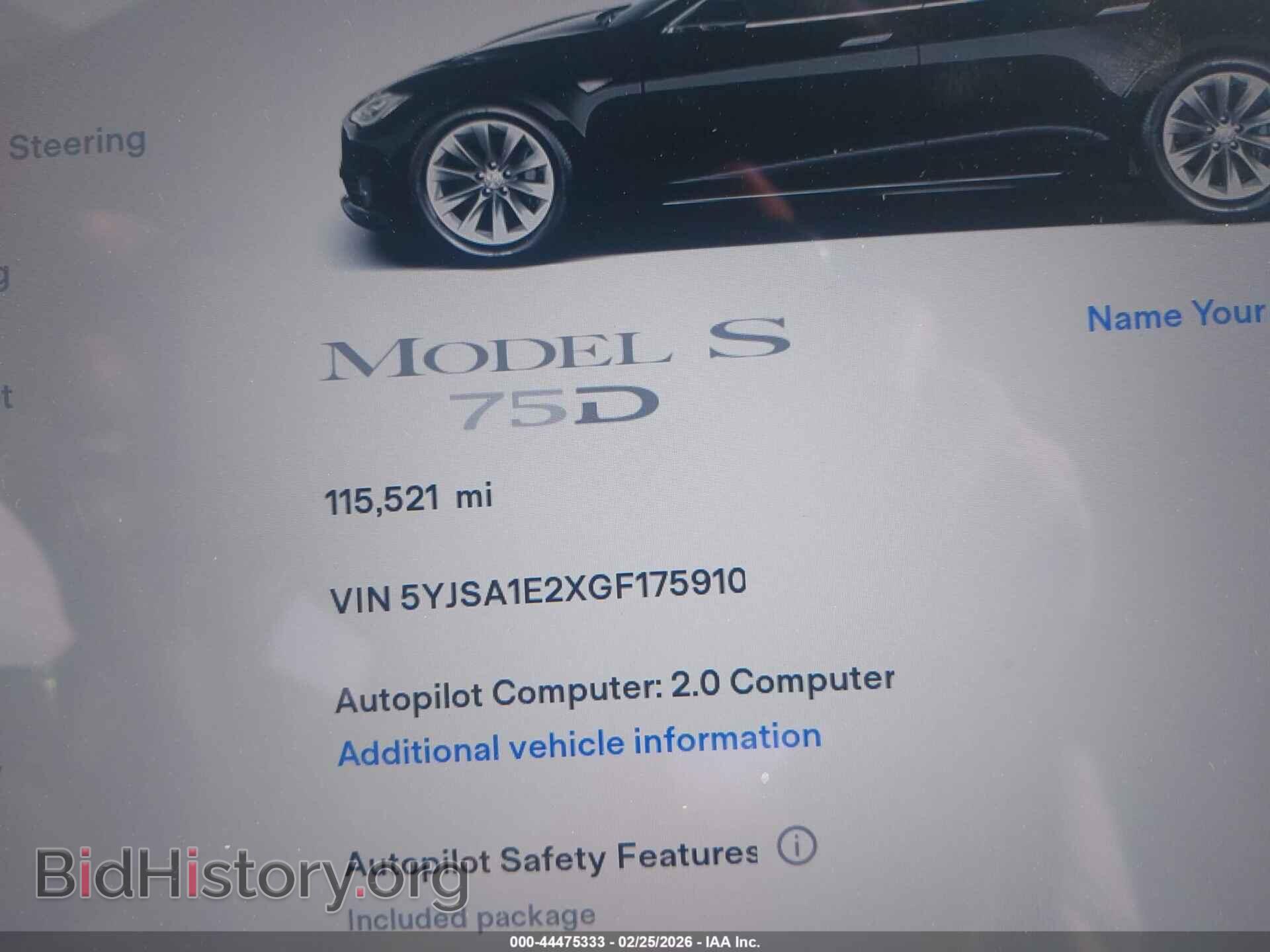 2016 TESLA MODEL S - VIN: 5YJSA1E2XGF175910 - Photo 16
