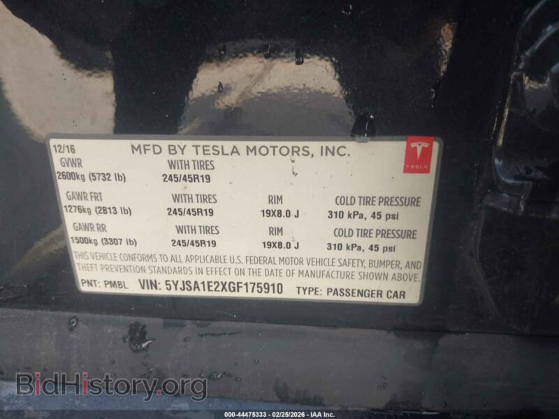 2016 Tesla MODEL S (VIN 5YJSA1E2XGF175910) — фото 9 из 19