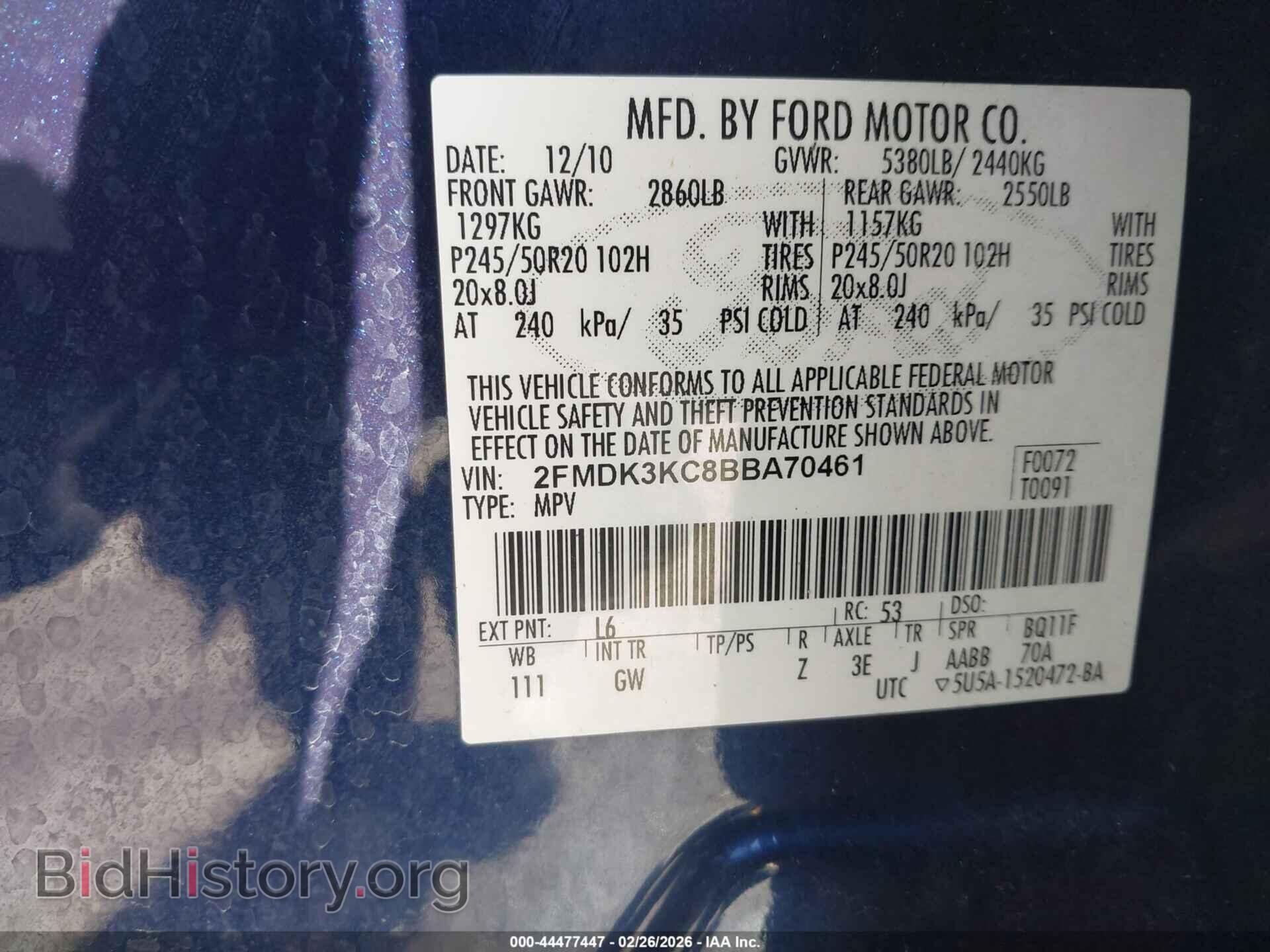 2011 FORD EDGE - VIN: 2FMDK3KC8BBA70461 - Photo 9