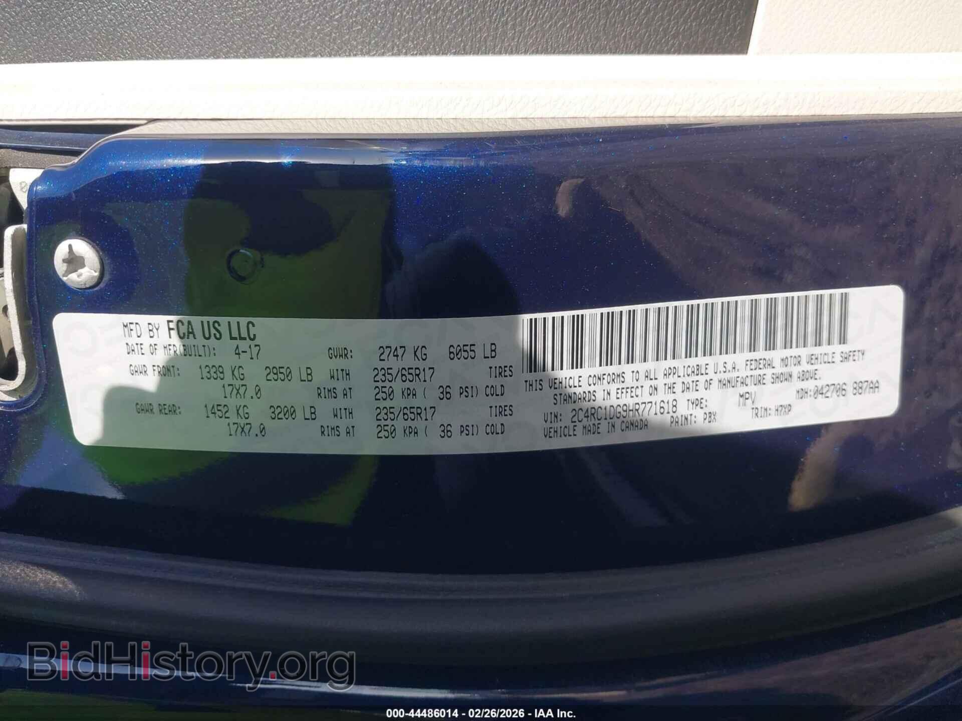 2017 CHRYSLER PACIFICA - VIN: 2C4RC1DG9HR771618 - Photo 9