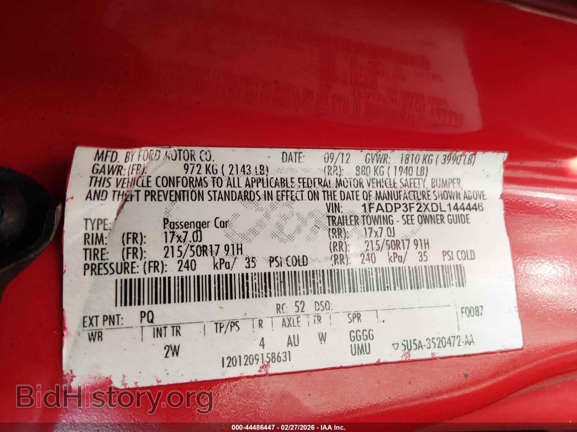 2013 FORD FOCUS - VIN: 1FADP3F2XDL144446 - Фото 9
