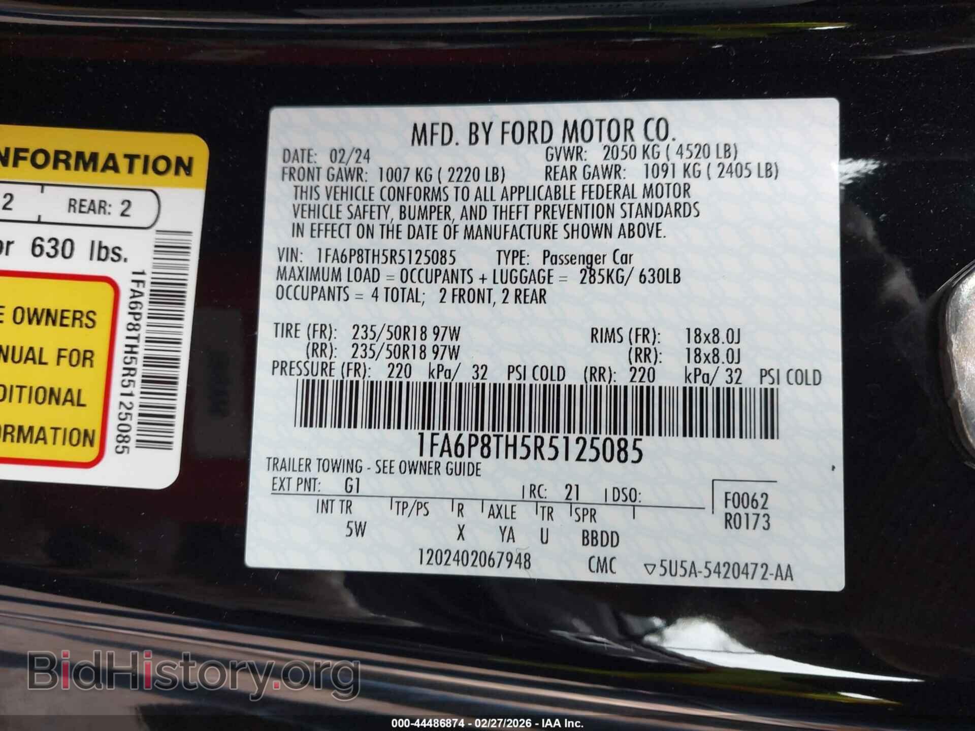 2024 FORD MUSTANG - VIN: 1FA6P8TH5R5125085 - Фото 9
