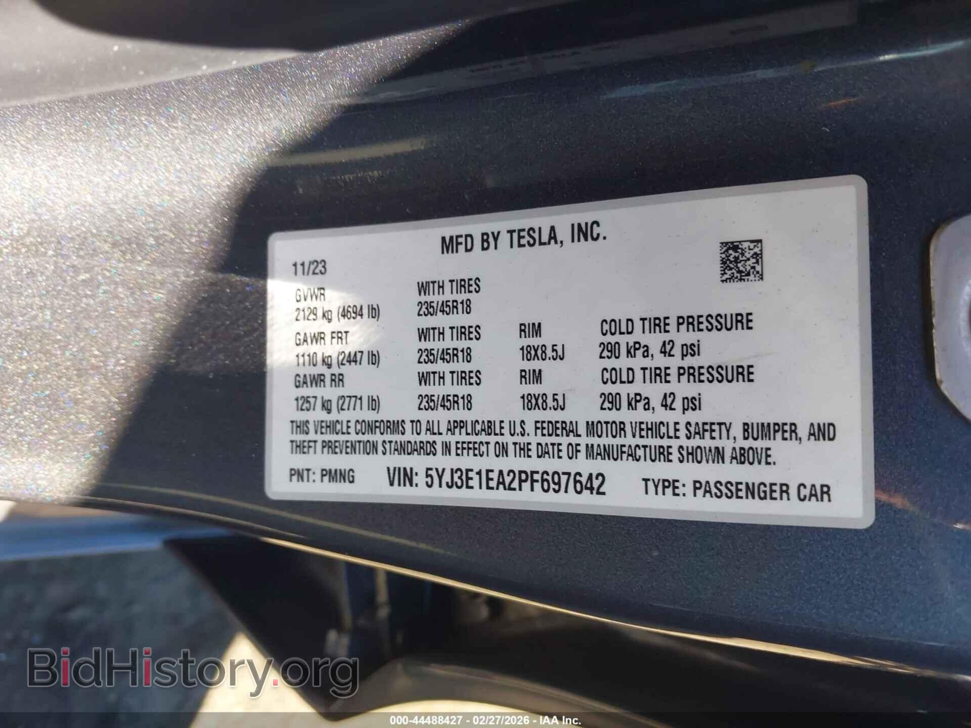 2023 TESLA MODEL 3 - VIN: 5YJ3E1EA2PF697642 - Фото 9
