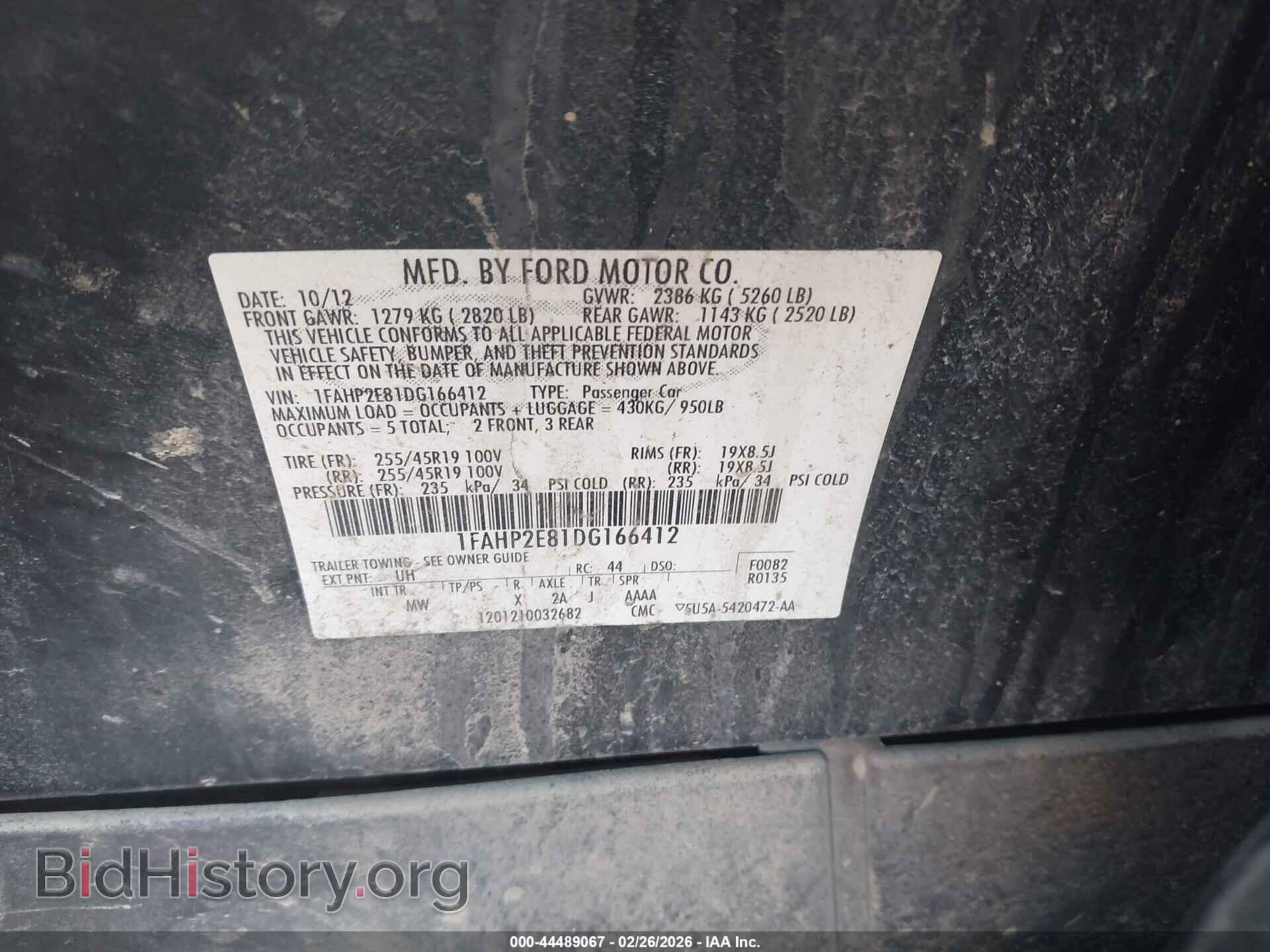 2013 FORD TAURUS - VIN: 1FAHP2E81DG166412 - Photo 9