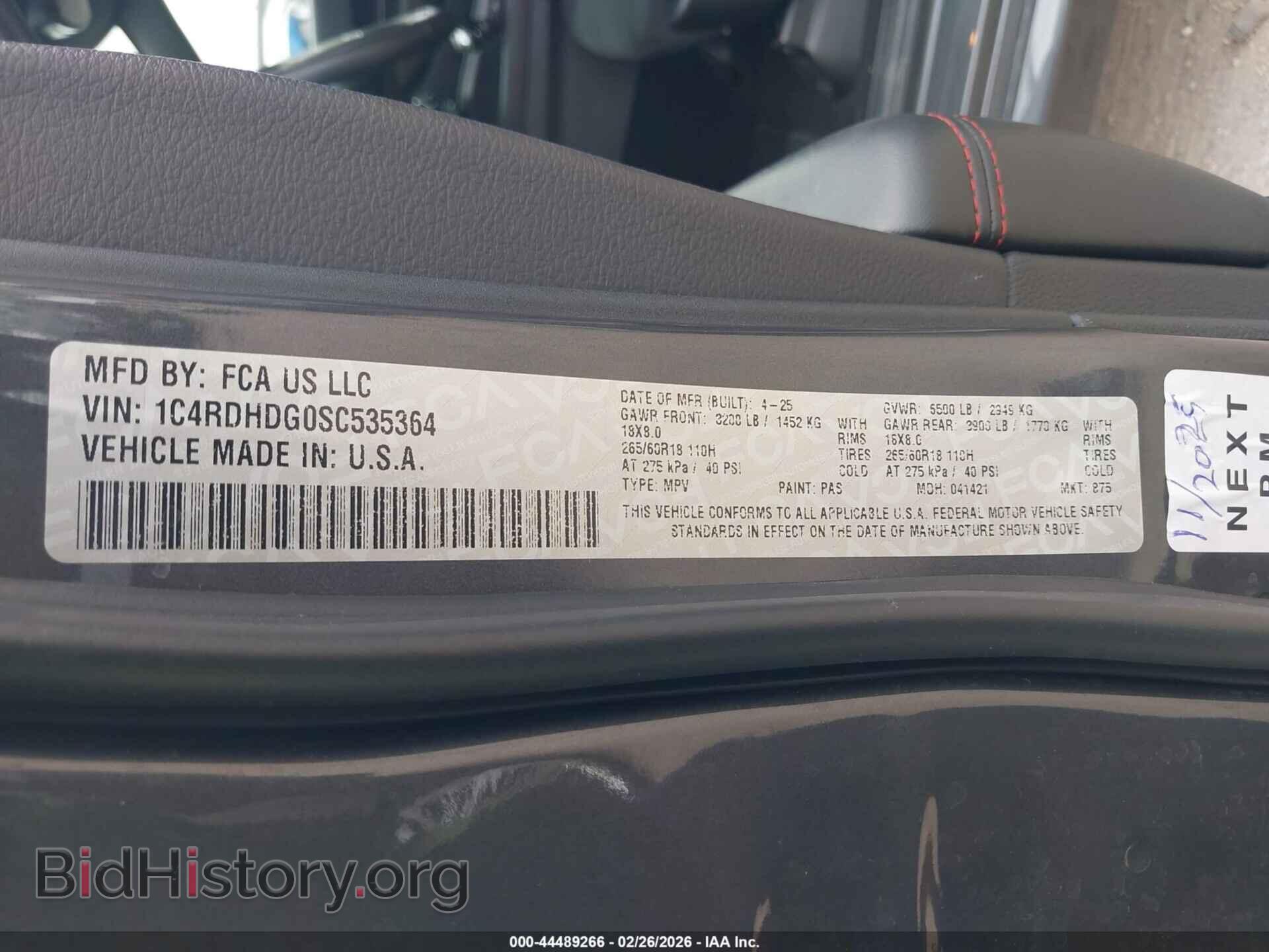 2025 DODGE DURANGO - VIN: 1C4RDHDG0SC535364 - Фото 9