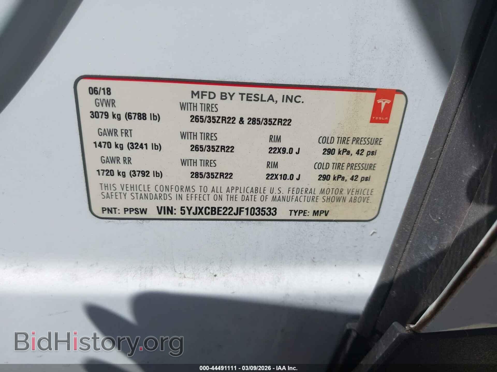 2018 TESLA MODEL X - VIN: 5YJXCBE22JF103533 - Photo 9