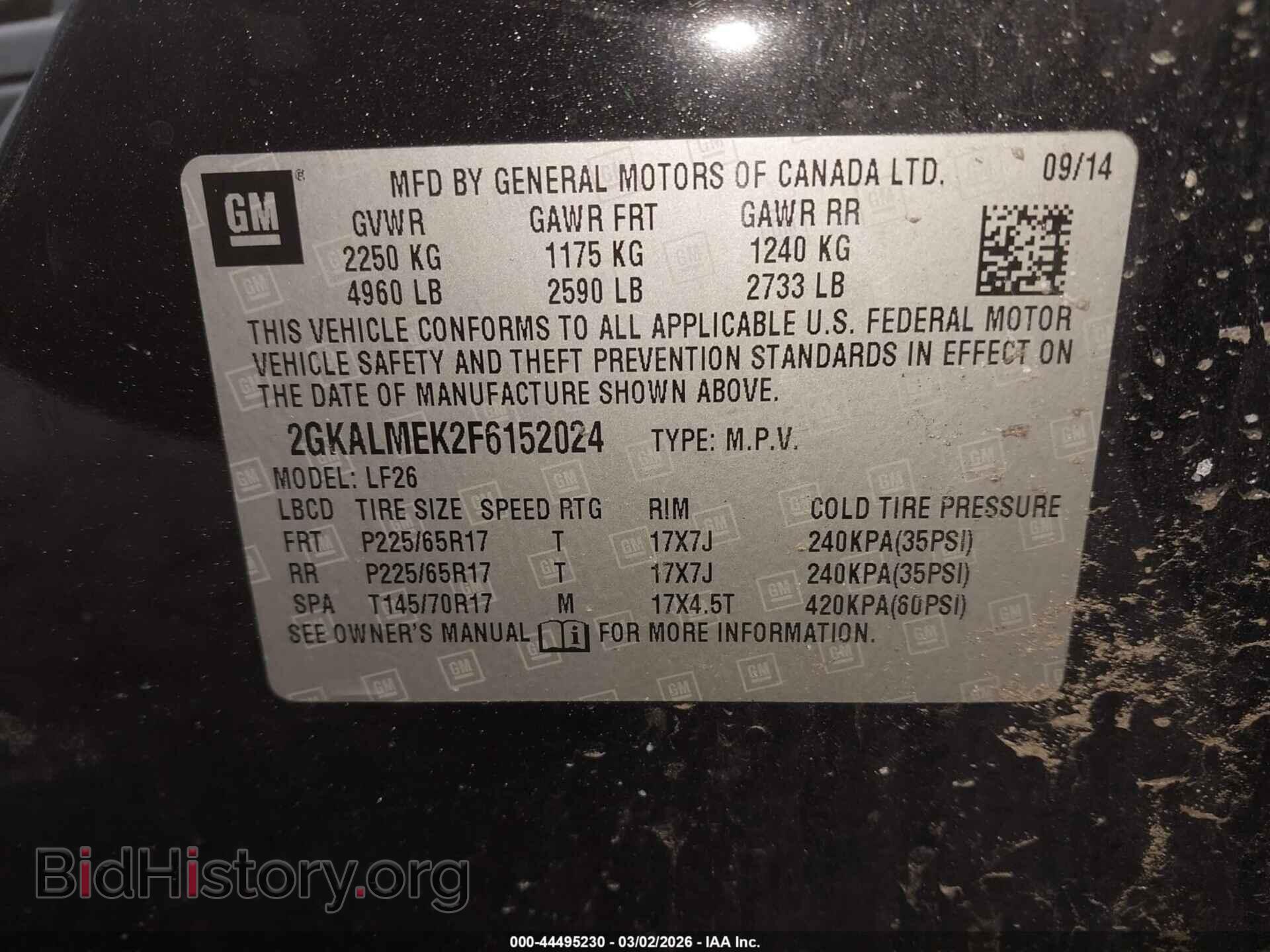 2015 GMC TERRAIN - VIN: 2GKALMEK2F6152024 - Фото 9