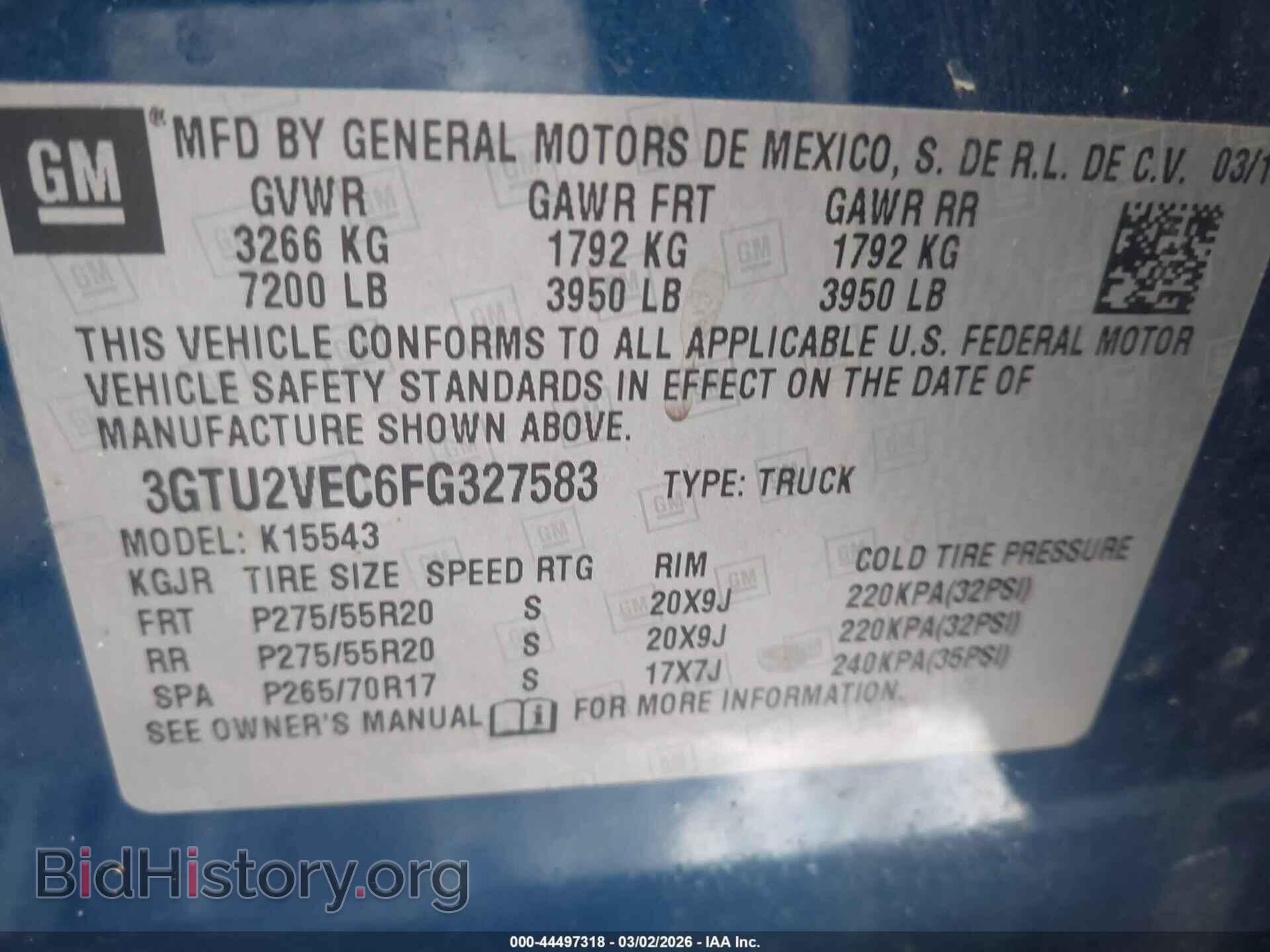2015 GMC SIERRA 1500 - VIN: 3GTU2VEC6FG327583 - Фото 9