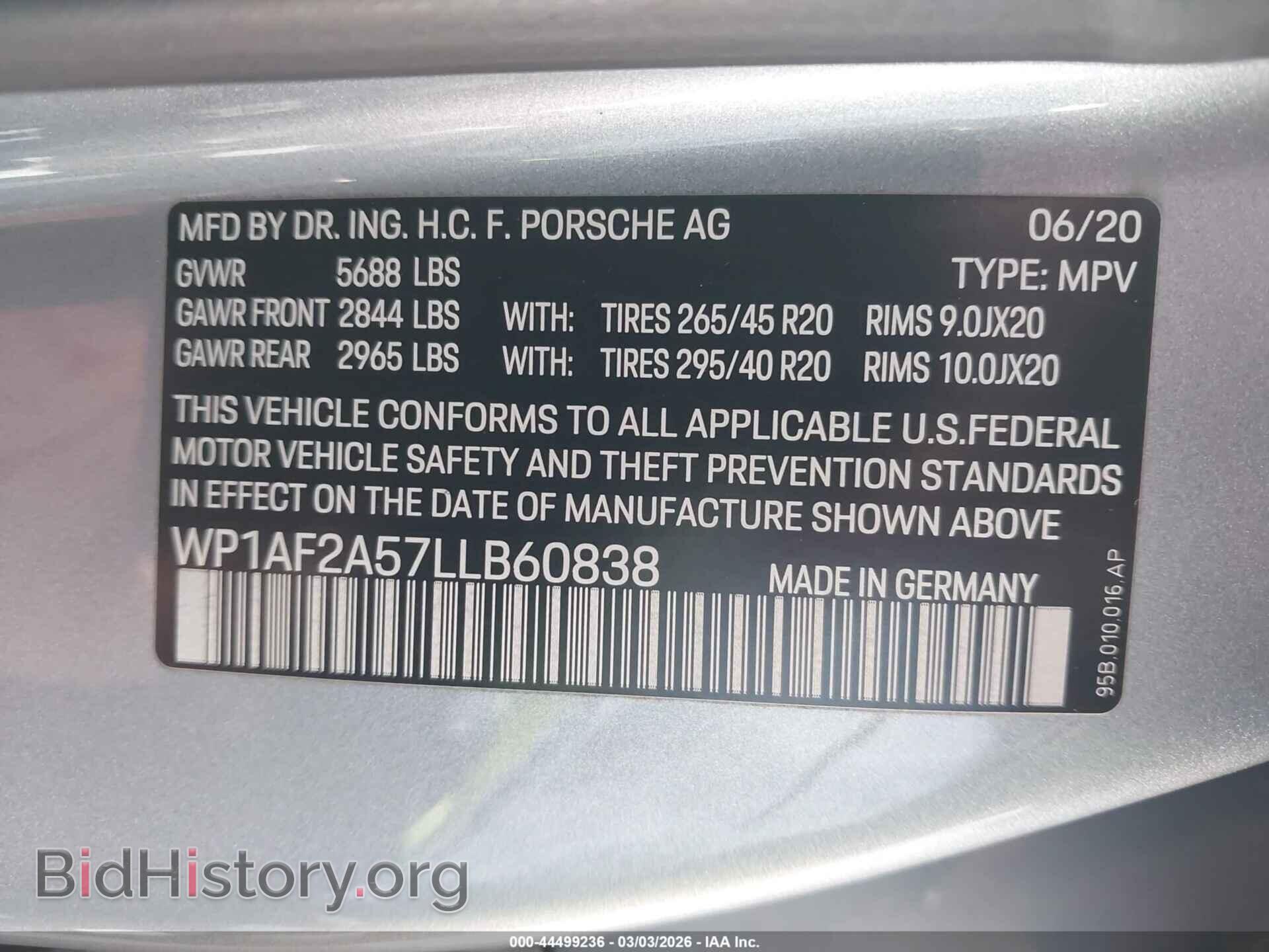 2020 PORSCHE MACAN - VIN: WP1AF2A57LLB60838 - Фото 9