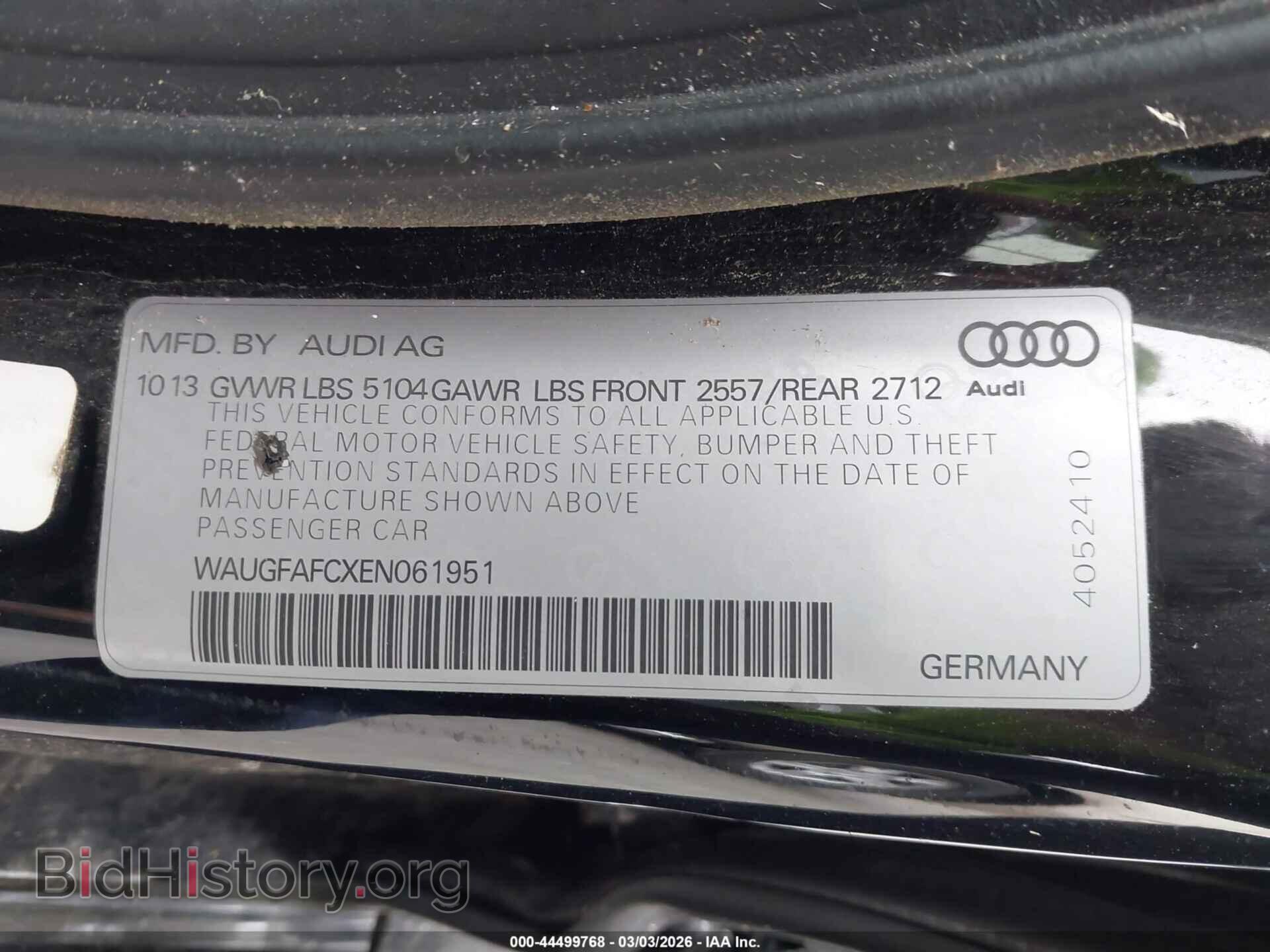 2014 AUDI A6 - VIN: WAUGFAFCXEN061951 - Photo 9