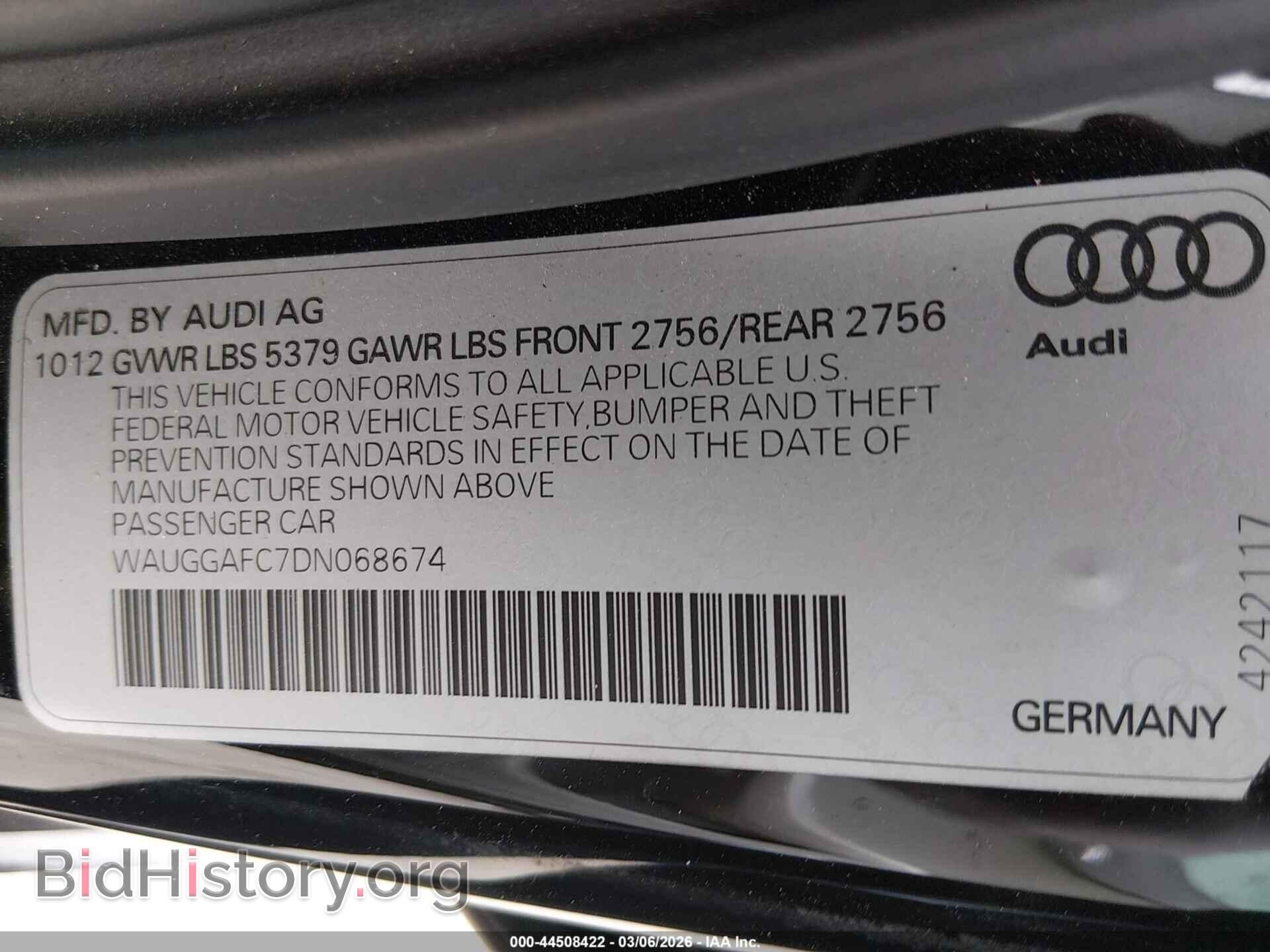 2013 AUDI A6 - VIN: WAUGGAFC7DN068674 - Photo 9