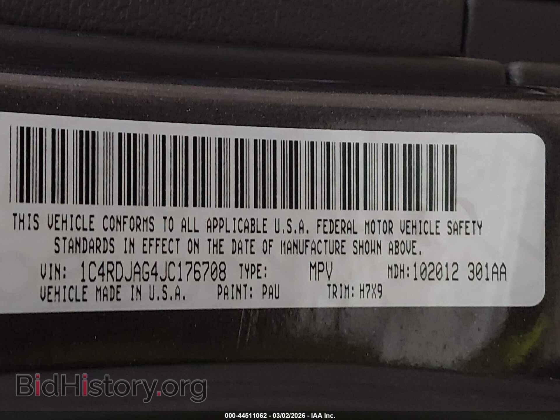 2018 DODGE DURANGO - VIN: 1C4RDJAG4JC176708 - Photo 9