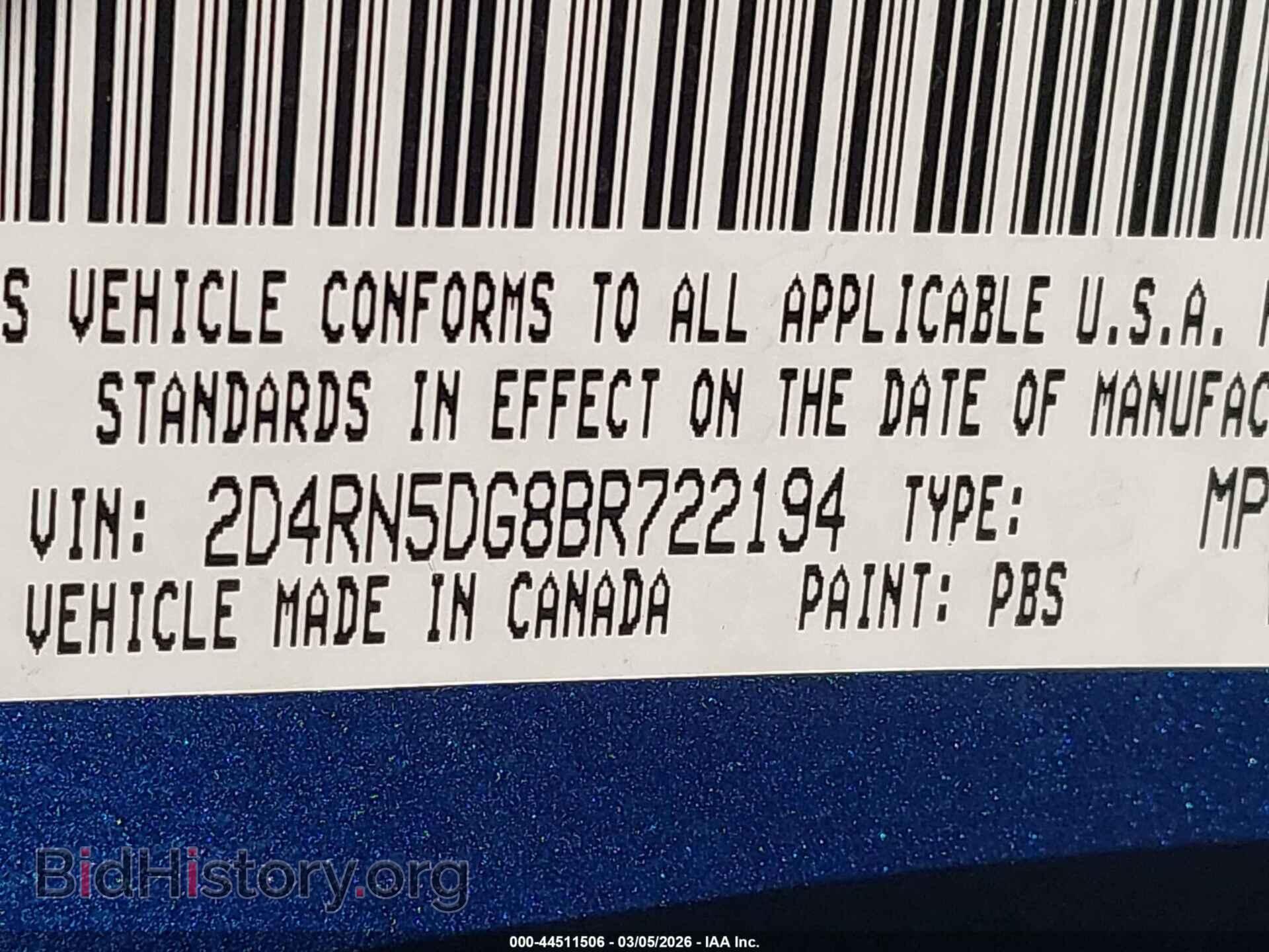 2011 DODGE GRAND CARAVAN - VIN: 2D4RN5DG8BR722194 - Фото 9