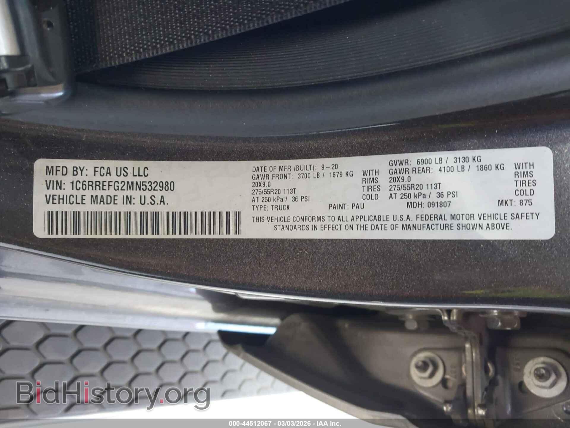 2021 RAM 1500 - VIN: 1C6RREFG2MN532980 - Photo 9