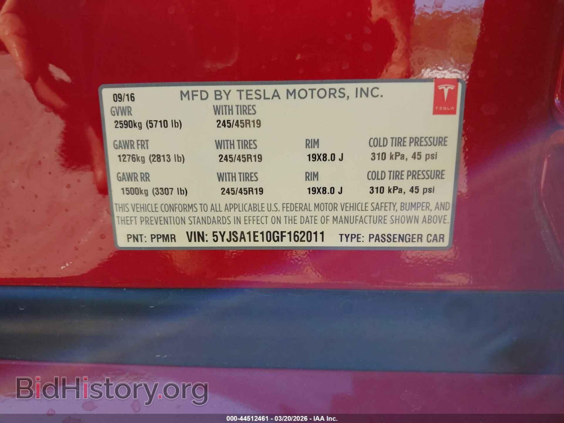 2016 TESLA MODEL S - VIN: 5YJSA1E10GF162011 - Photo 9