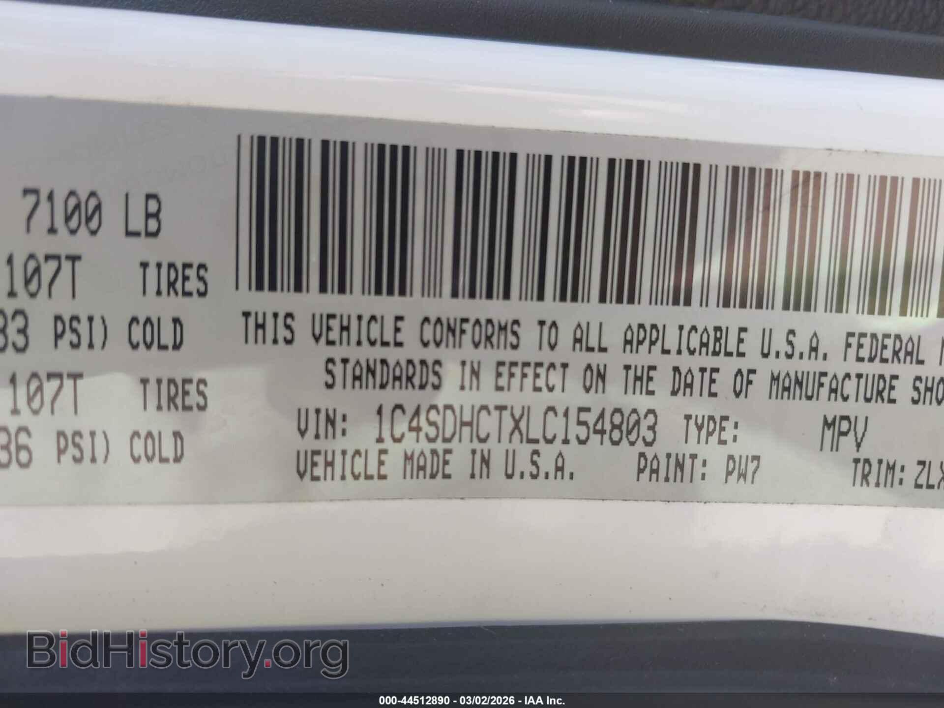2020 DODGE DURANGO - VIN: 1C4SDHCTXLC154803 - Фото 9