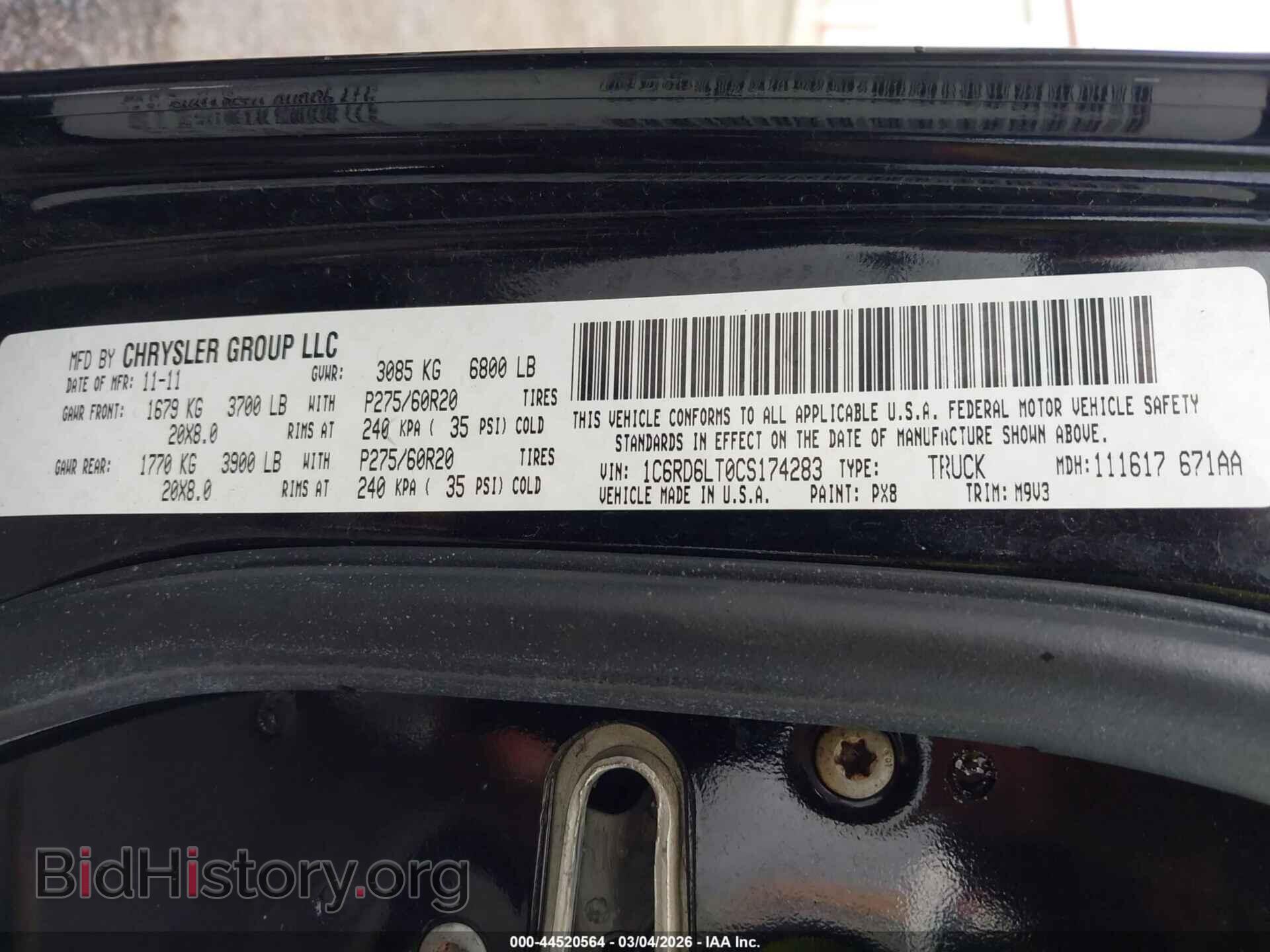 2012 RAM 1500 - VIN: 1C6RD6LT0CS174283 - Photo 9