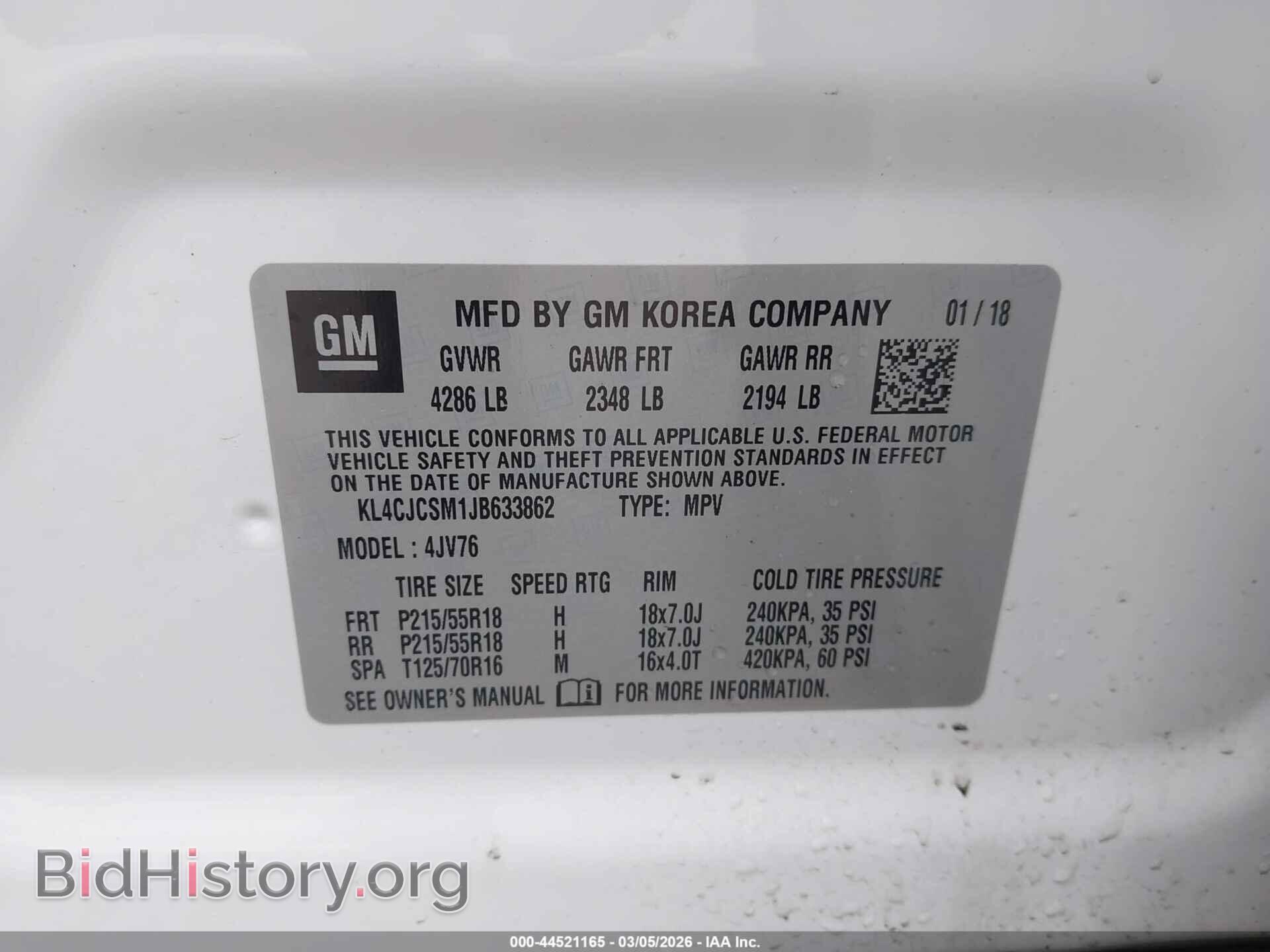 2018 BUICK ENCORE - VIN: KL4CJCSM1JB633862 - Фото 9