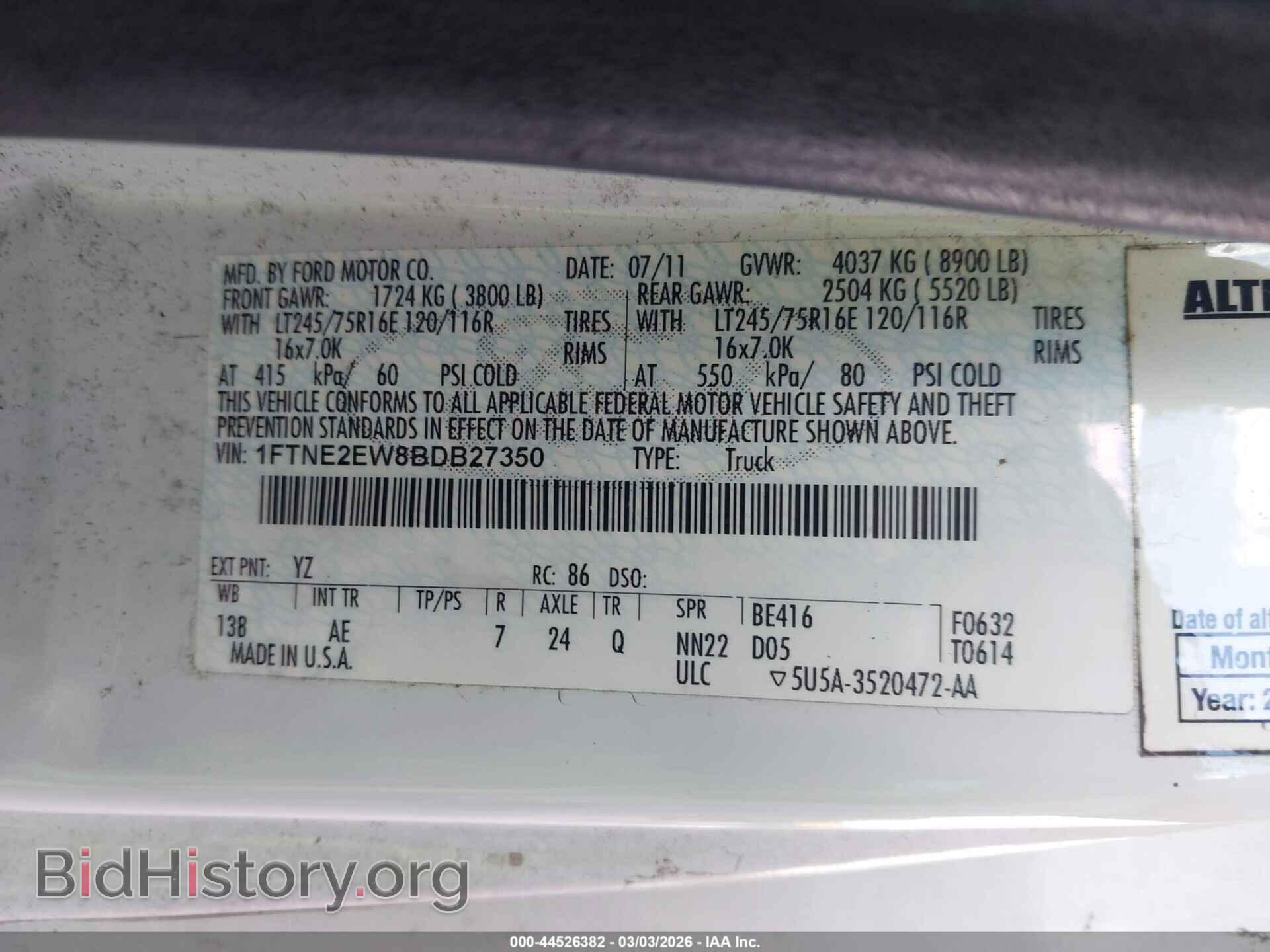 2011 FORD E-250 - VIN: 1FTNE2EW8BDB27350 - Photo 9