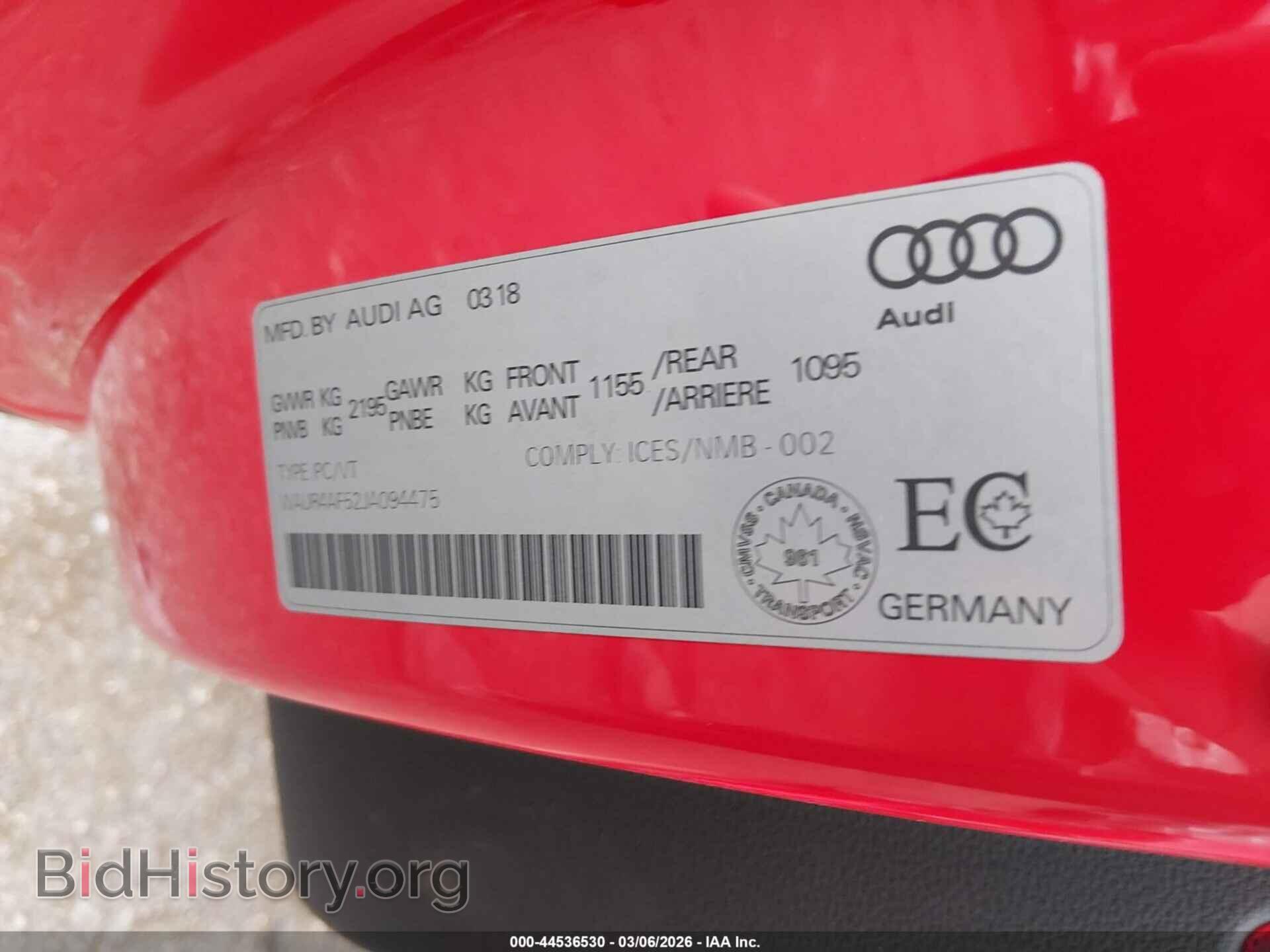 2018 AUDI S5 - VIN: WAUR4AF52JA094475 - Фото 9