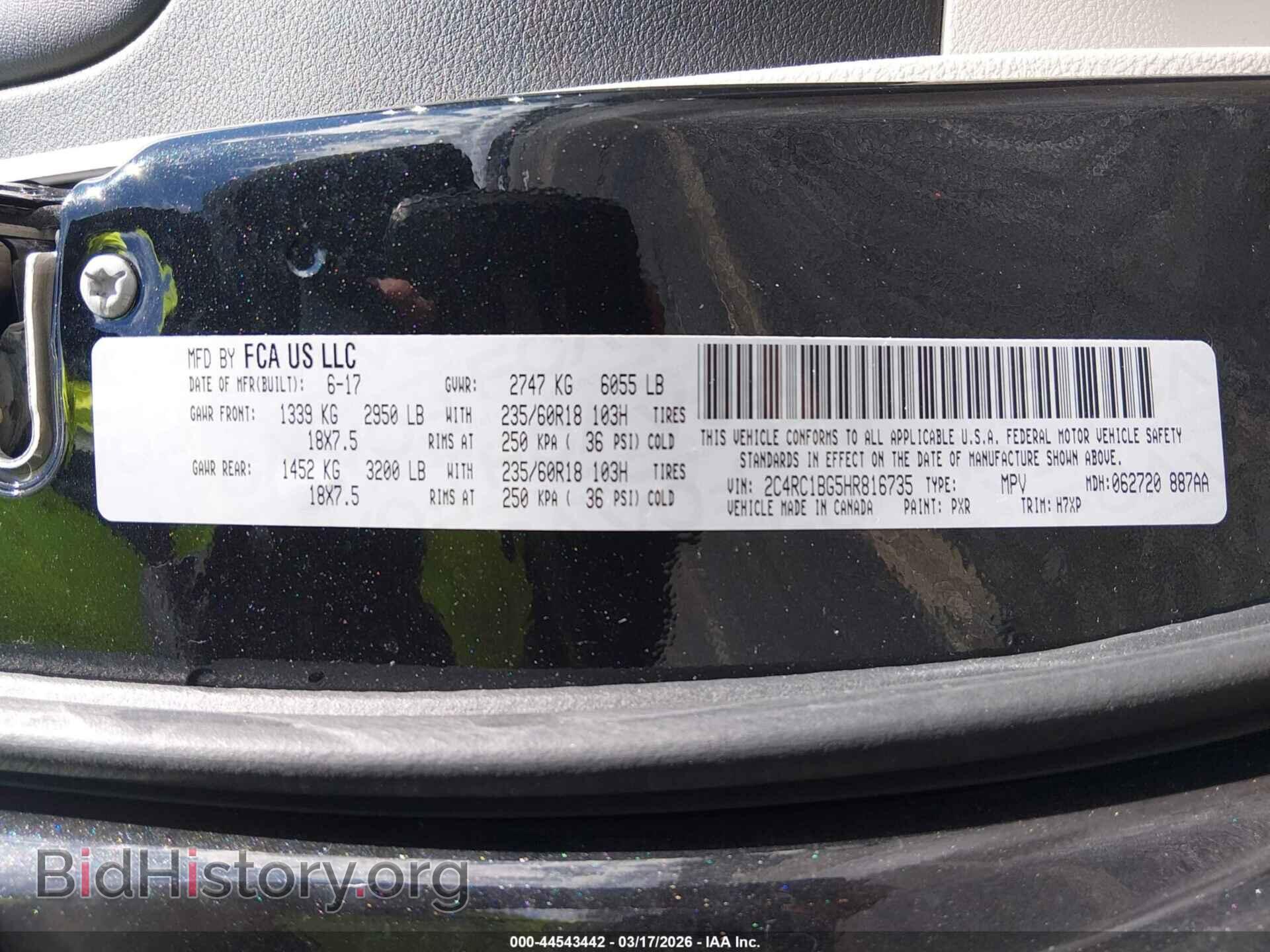 2017 CHRYSLER PACIFICA - VIN: 2C4RC1BG5HR816735 - Photo 9