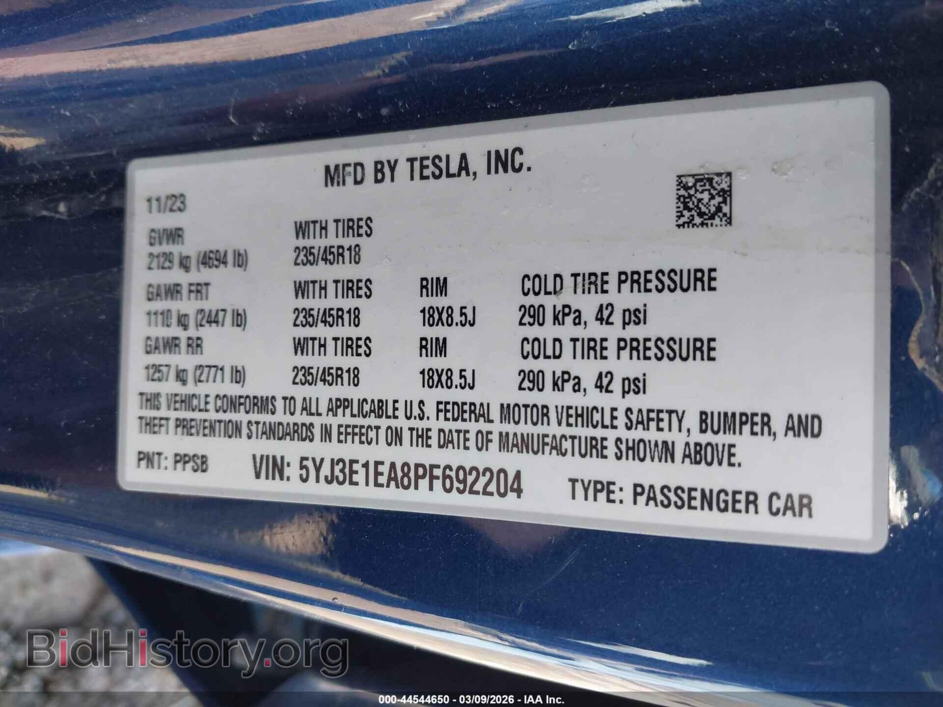 2023 TESLA MODEL 3 - VIN: 5YJ3E1EA8PF692204 - Фото 9
