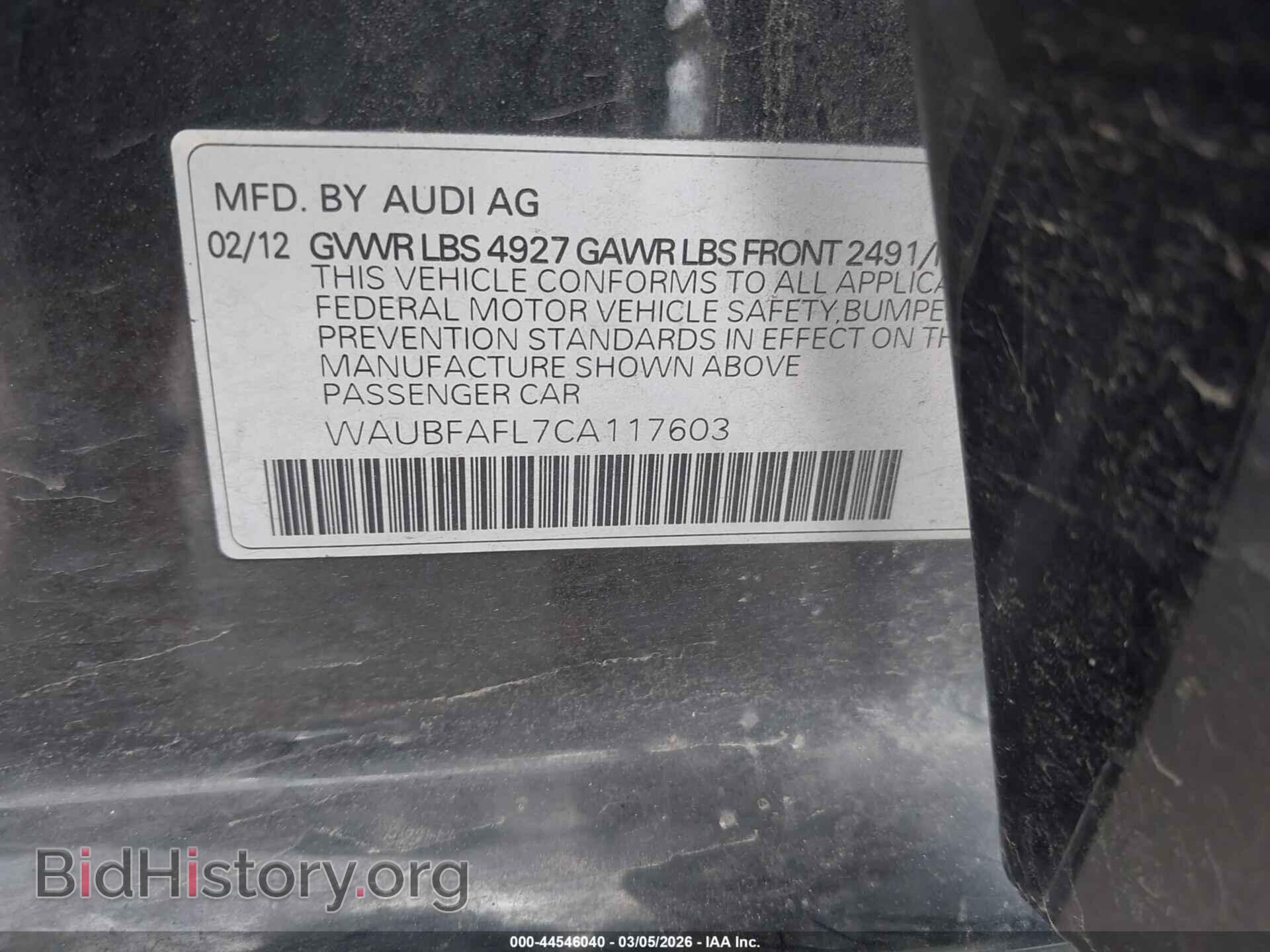 2012 AUDI A4 - VIN: WAUBFAFL7CA117603 - Фото 9
