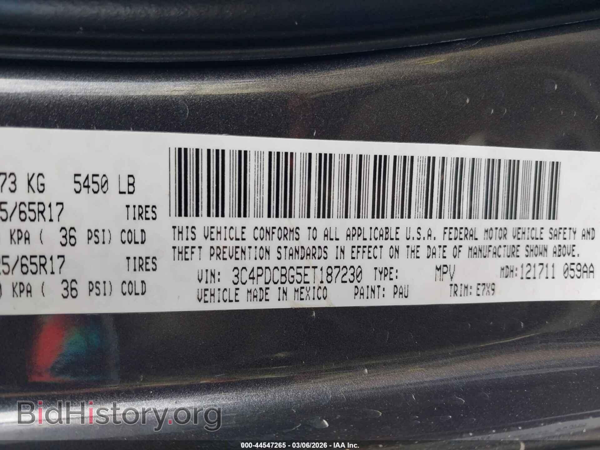 2014 DODGE JOURNEY - VIN: 3C4PDCBG5ET187230 - Фото 9