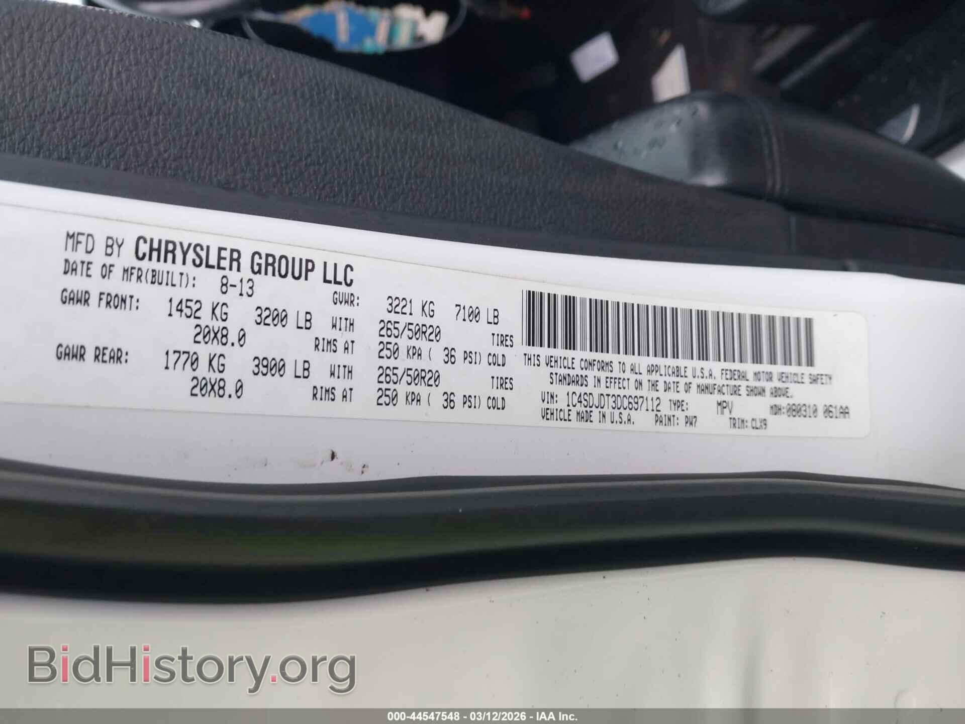 2013 DODGE DURANGO - VIN: 1C4SDJDT3DC697112 - Photo 9