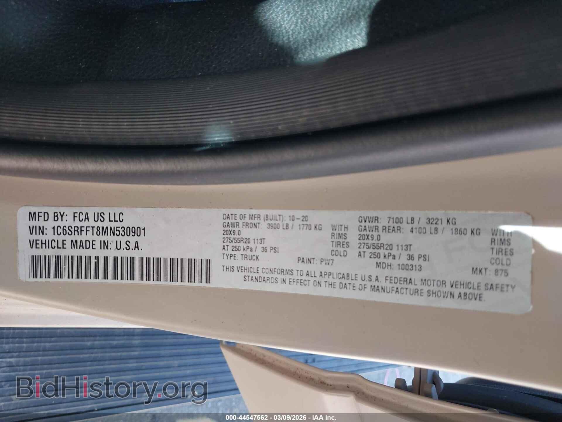 2021 RAM 1500 - VIN: 1C6SRFFT8MN530901 - Фото 9