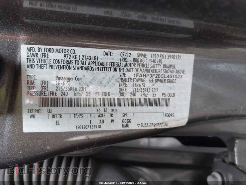 2012 Ford FOCUS (VIN 1FAHP3F20CL461023) — photo 9 of 11