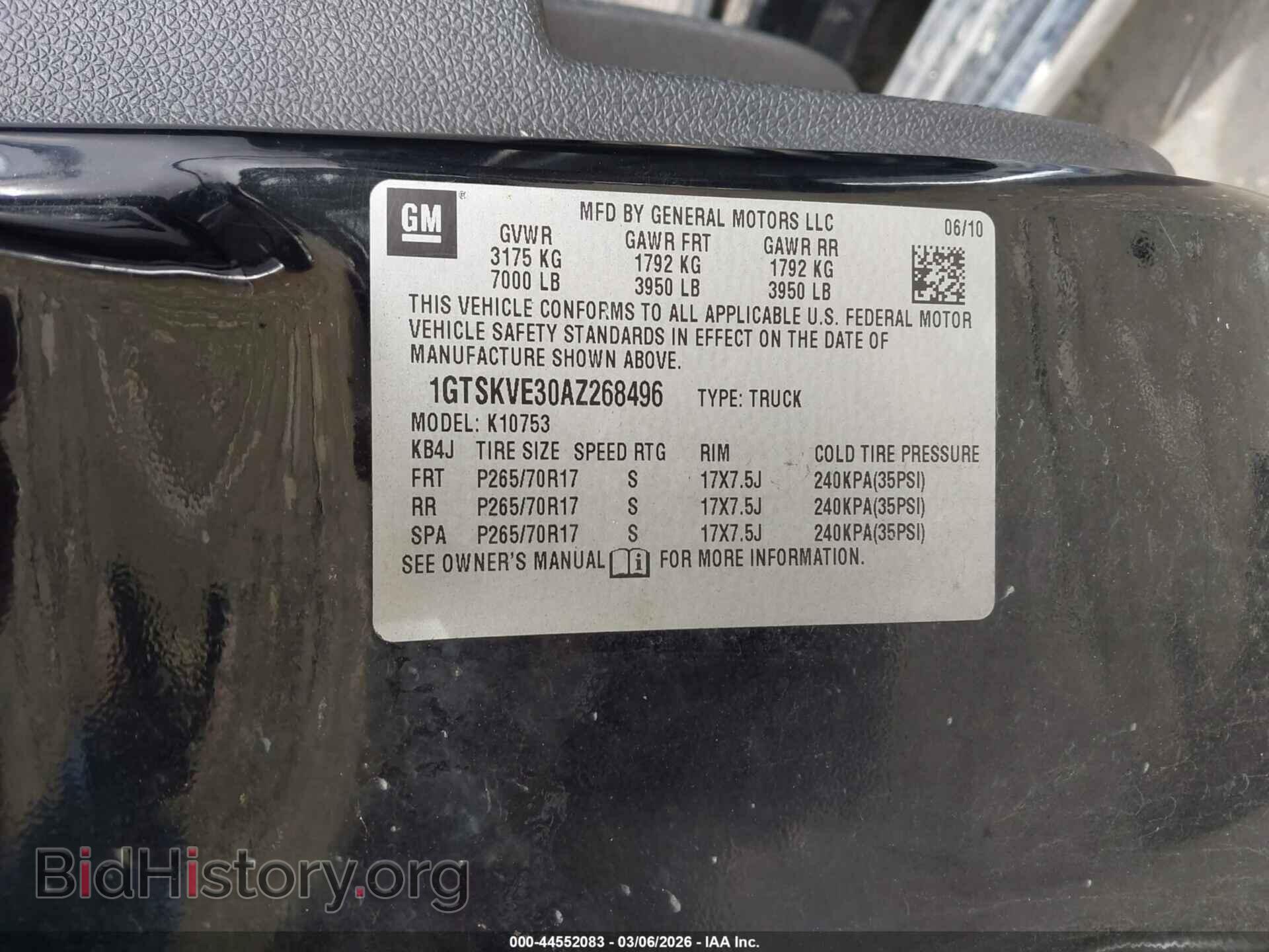 2010 GMC SIERRA 1500 - VIN: 1GTSKVE30AZ268496 - Фото 9