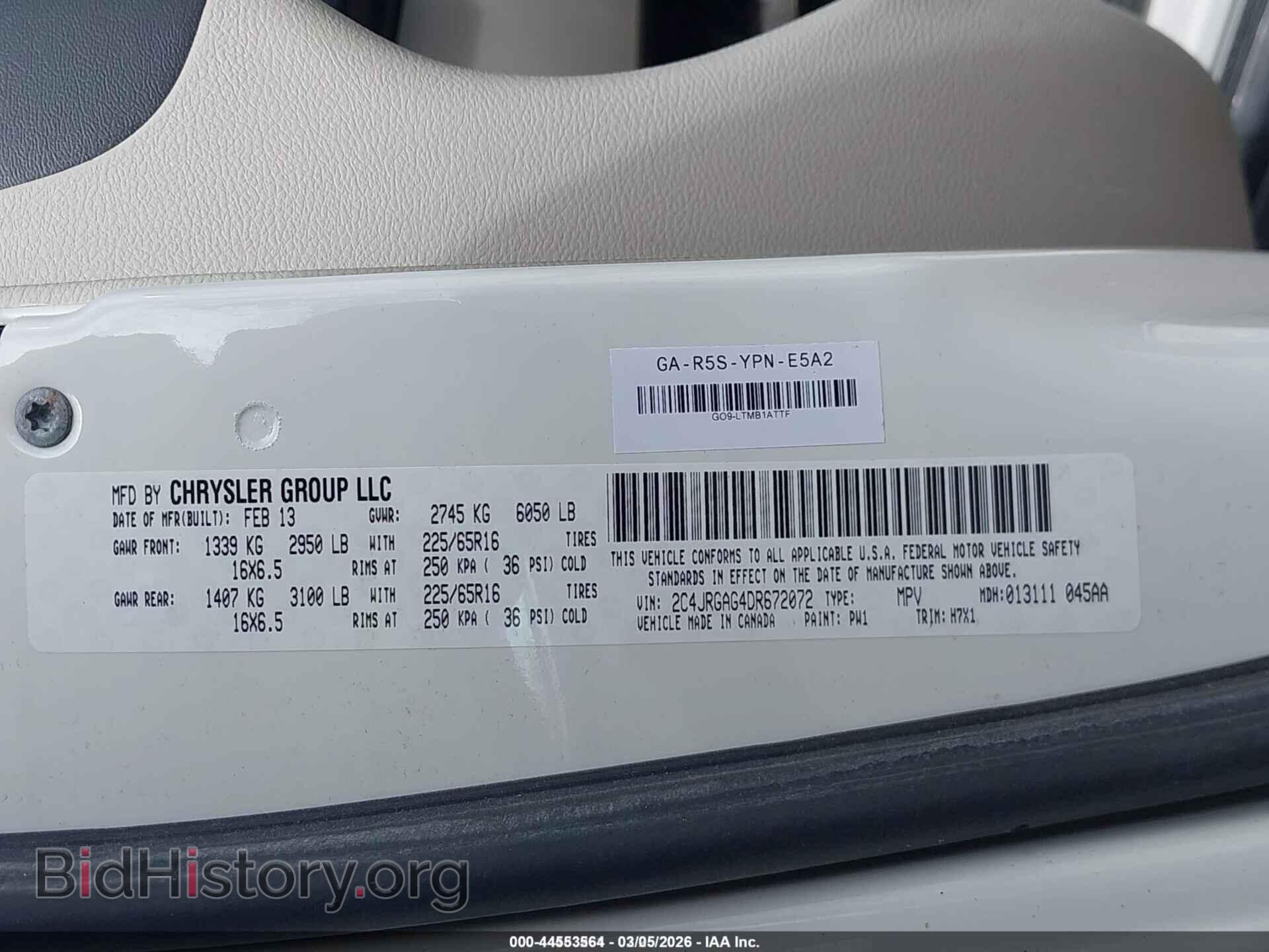 2013 RAM CARGO - VIN: 2C4JRGAG4DR672072 - Фото 9