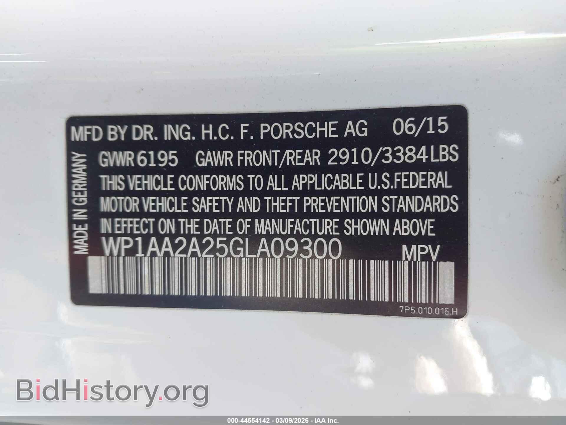 2016 PORSCHE CAYENNE - VIN: WP1AA2A25GLA09300 - Фото 9