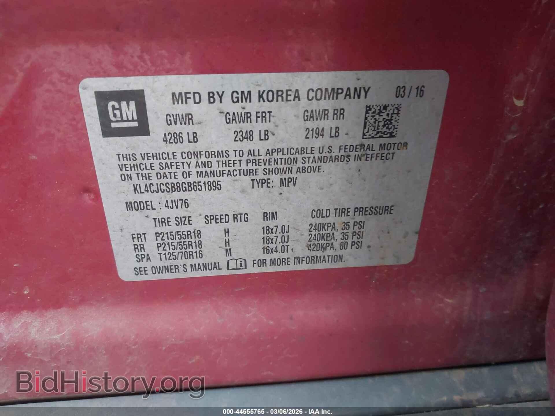 2016 BUICK ENCORE - VIN: KL4CJCSB8GB651895 - Photo 9