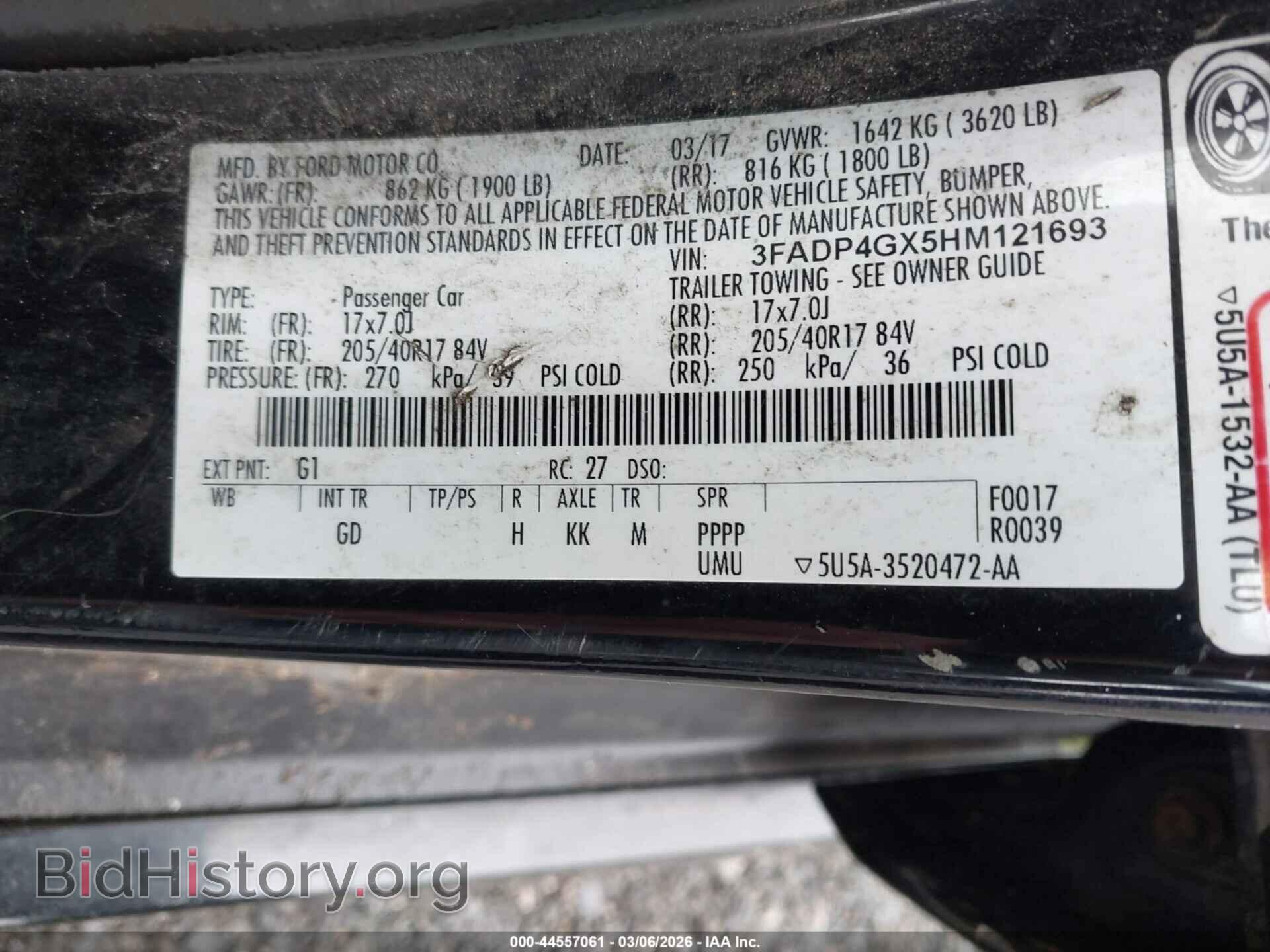 2017 FORD FIESTA - VIN: 3FADP4GX5HM121693 - Фото 9