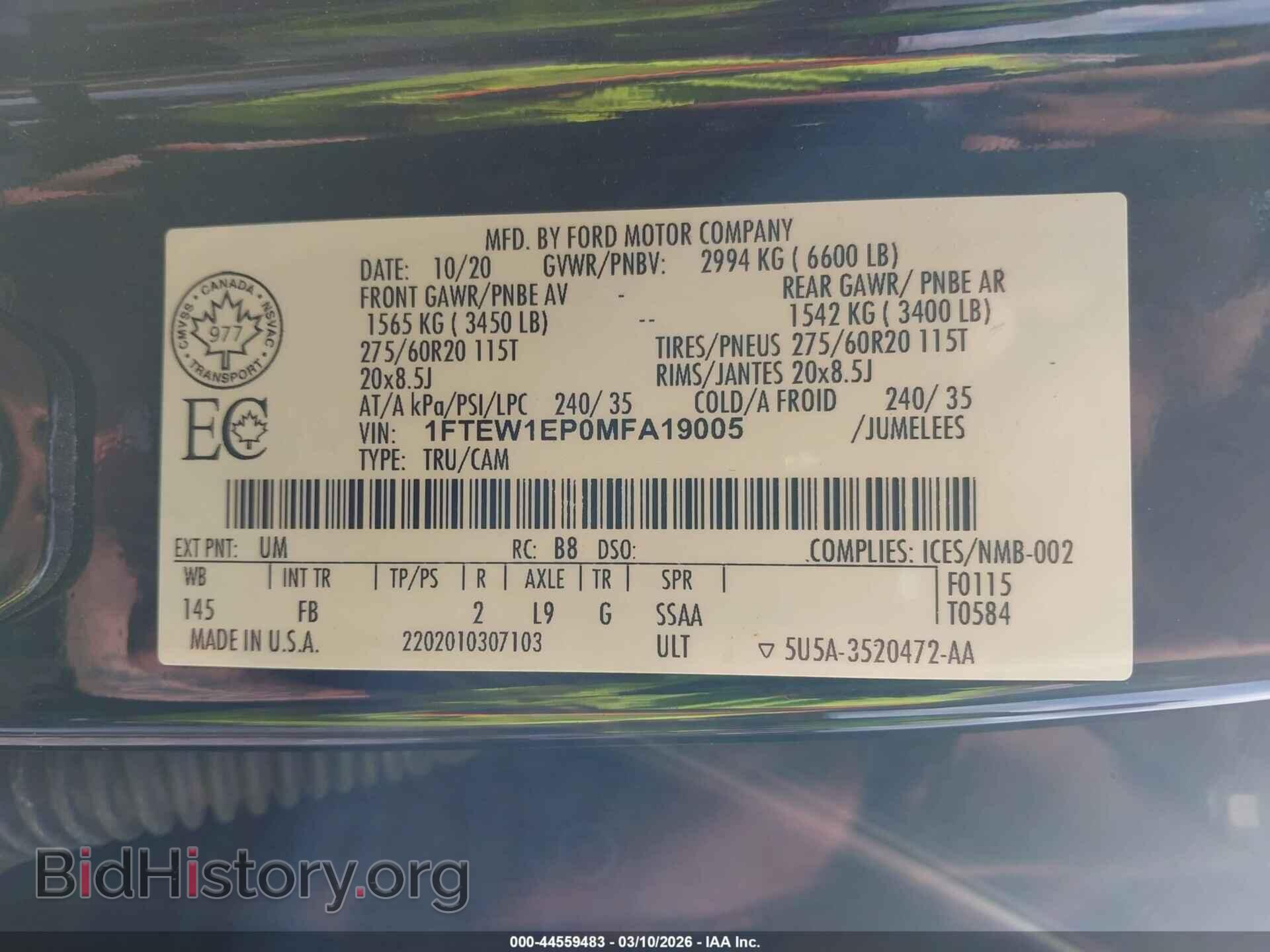 2021 FORD F-150 - VIN: 1FTEW1EP0MFA19005 - Photo 9
