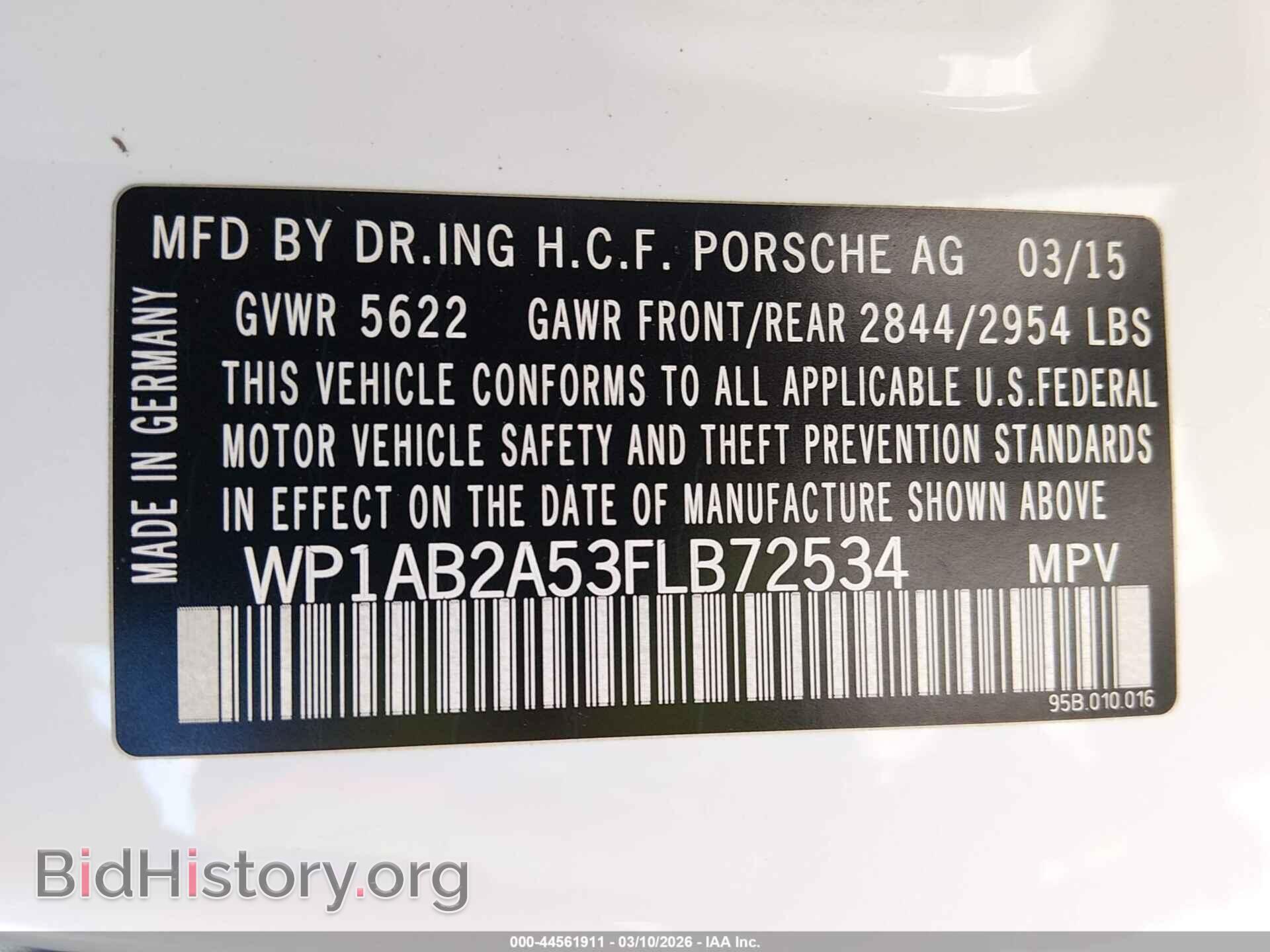 2015 PORSCHE MACAN - VIN: WP1AB2A53FLB72534 - Фото 9