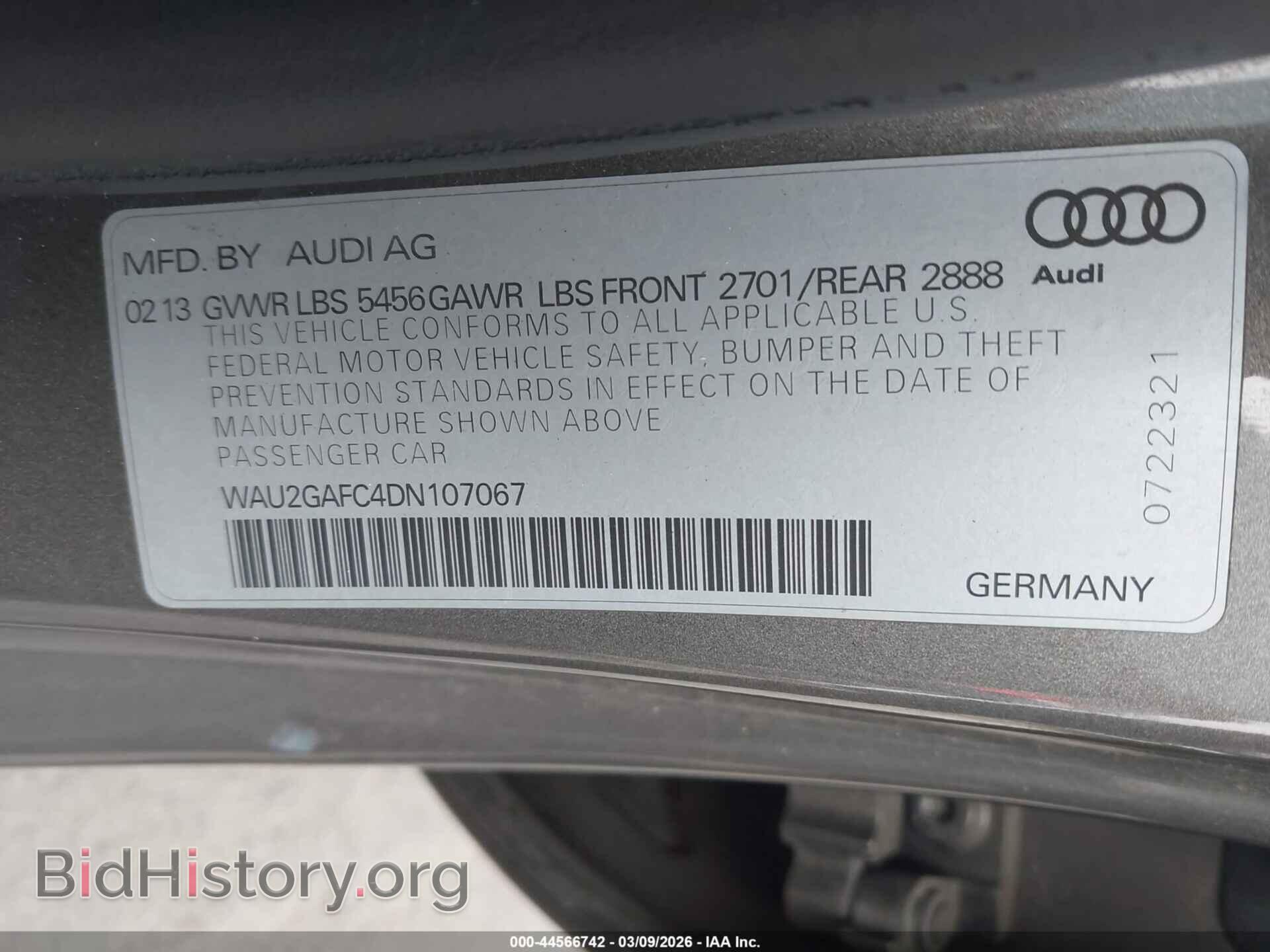 2013 AUDI A7 - VIN: WAU2GAFC4DN107067 - Photo 9