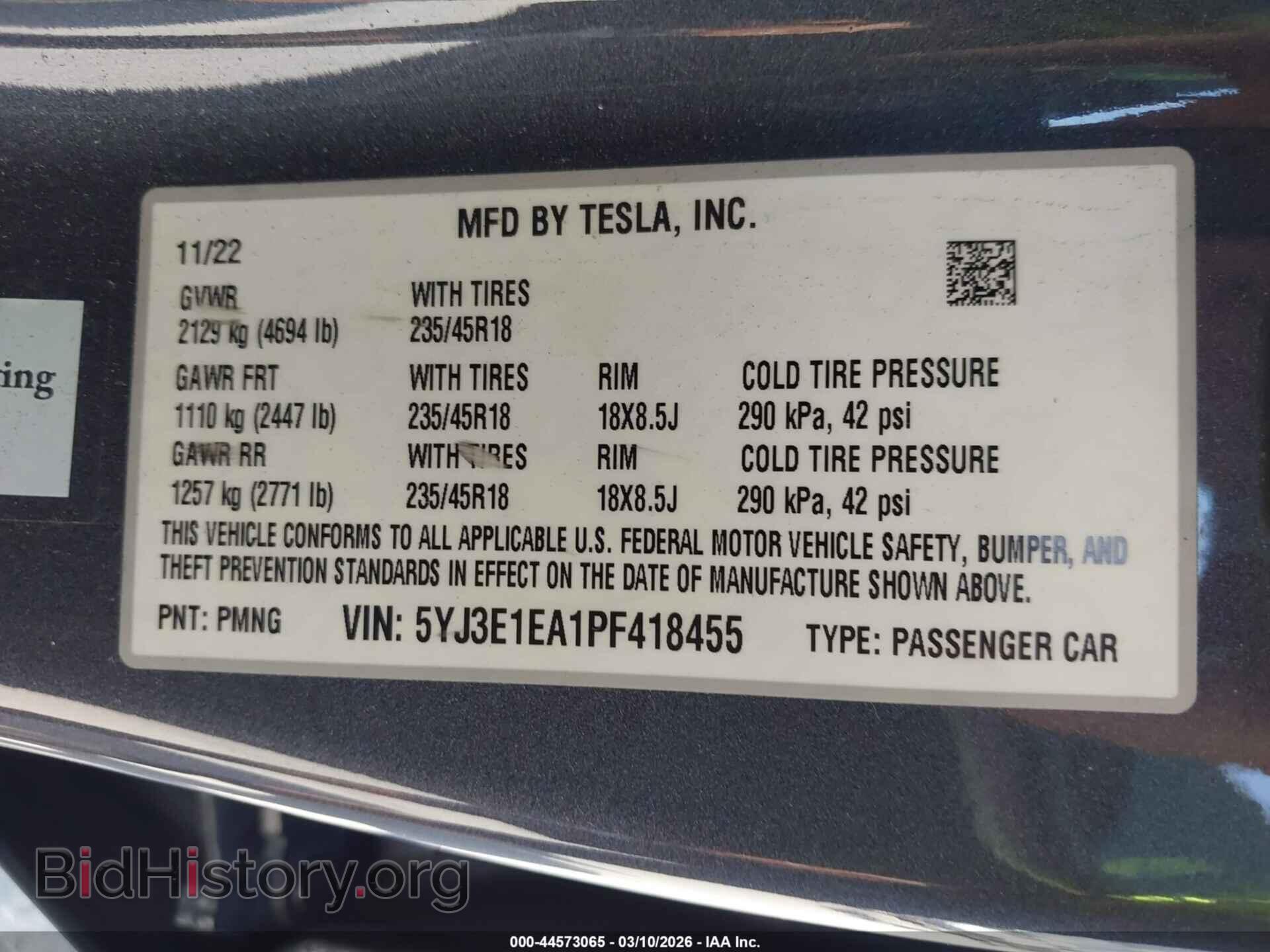2023 TESLA MODEL 3 - VIN: 5YJ3E1EA1PF418455 - Фото 9